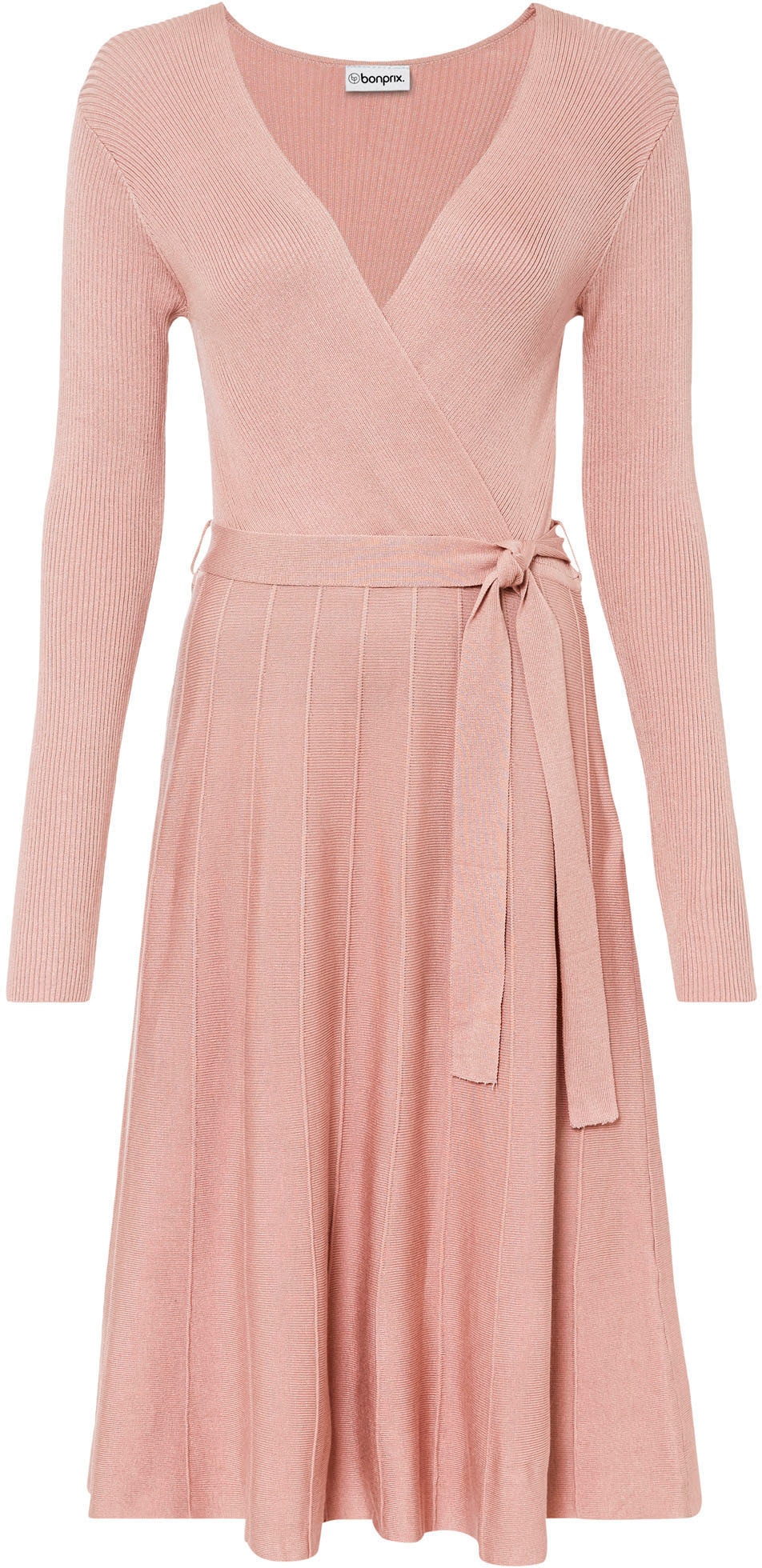 bonprix Strickkleid aus Viskose und Polyamid, ausgestellte Passform, eleganter Stil