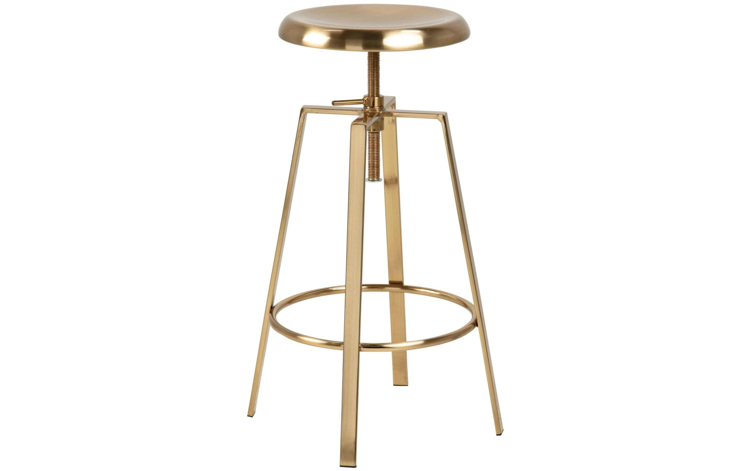 Image of AC Design Barhocker "Goose 41 x 87 cm" Barhocker ohne Rückenlehne aus gold-gebürstetem Stahl