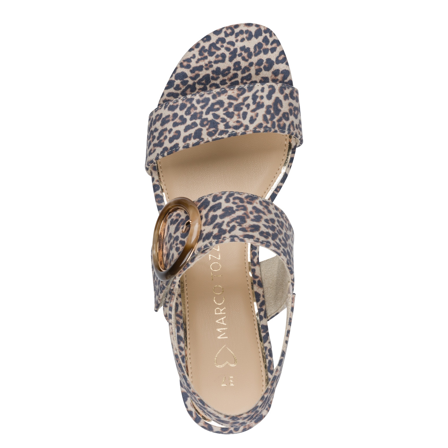 MARCO TOZZI Sandales  , talon bloc, sandale à brides, chaussure de fête avec grande boucle décorative
