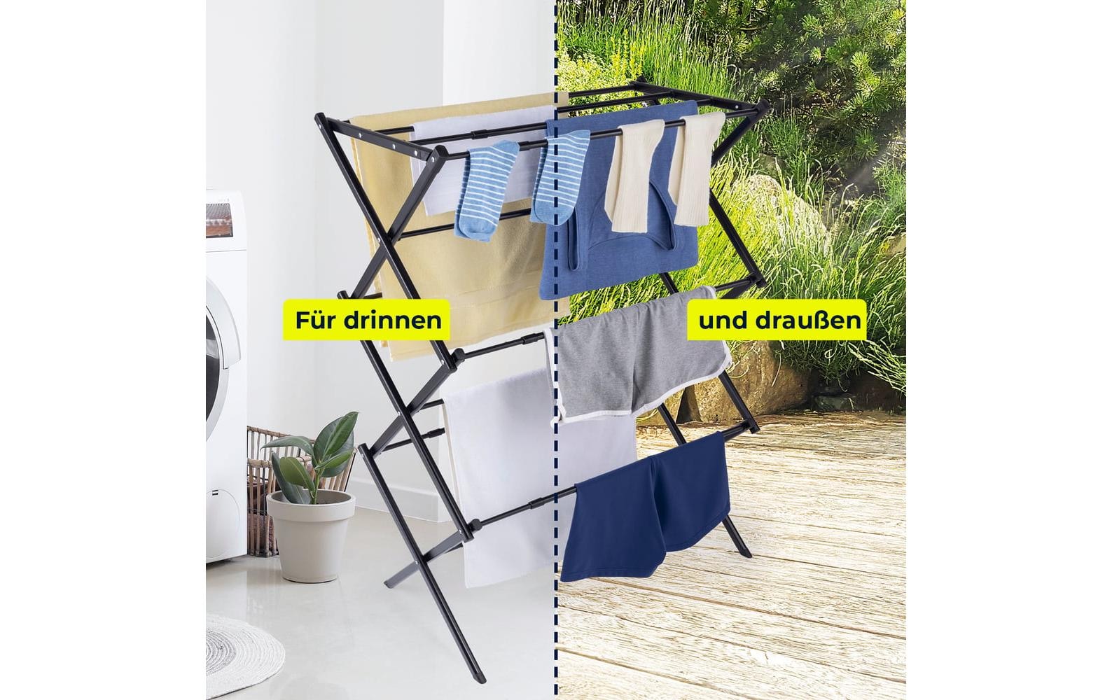 EASYmaxx Séchoir à linge »12 m« Ausziehbarer Wäschetrockner für kleine Haushalte