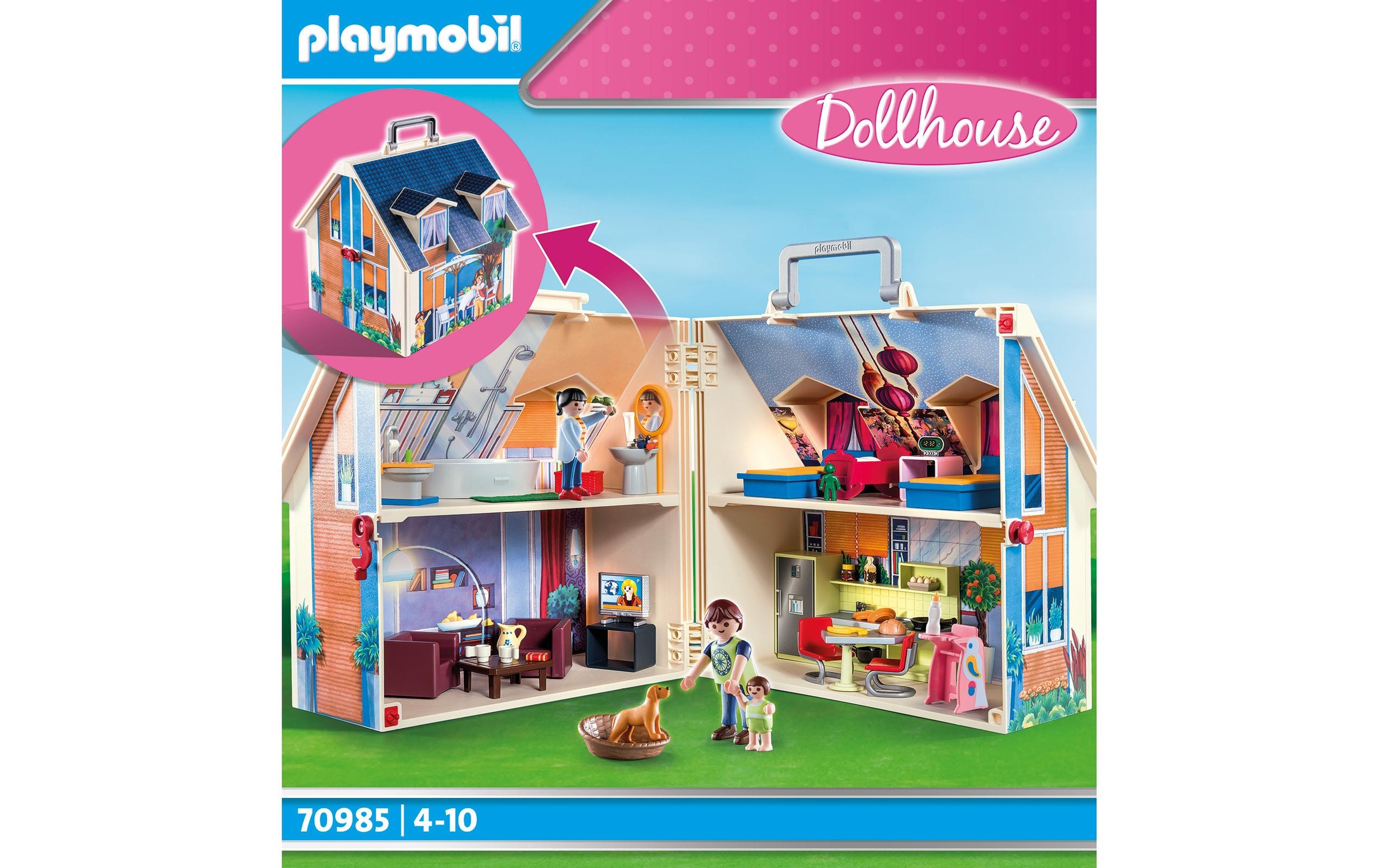Playmobil® Spielbausteine »Dollhouse Mitnehm-Puppenhaus 70985«, (64 St.)
