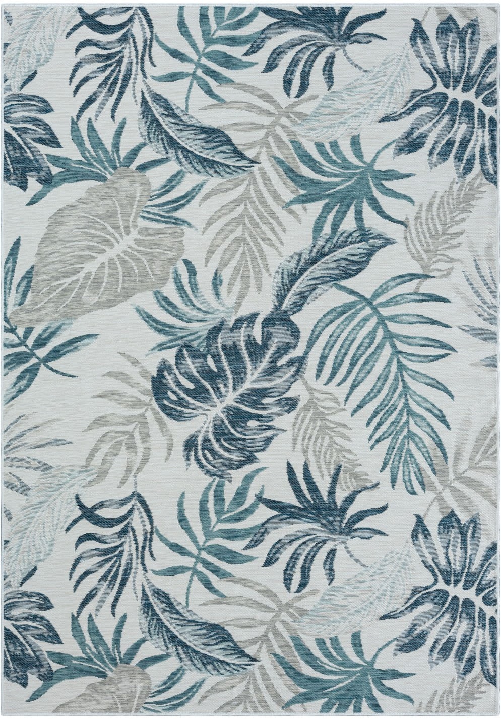 Myflair Möbel & Accessoires Teppich »Reef, LAGERRÄUMUNG!«, rechteckig, 6 mm Höhe, Wendeteppich, Blätter Motiv, Outdoor geeignet, Balkon, Terrasse