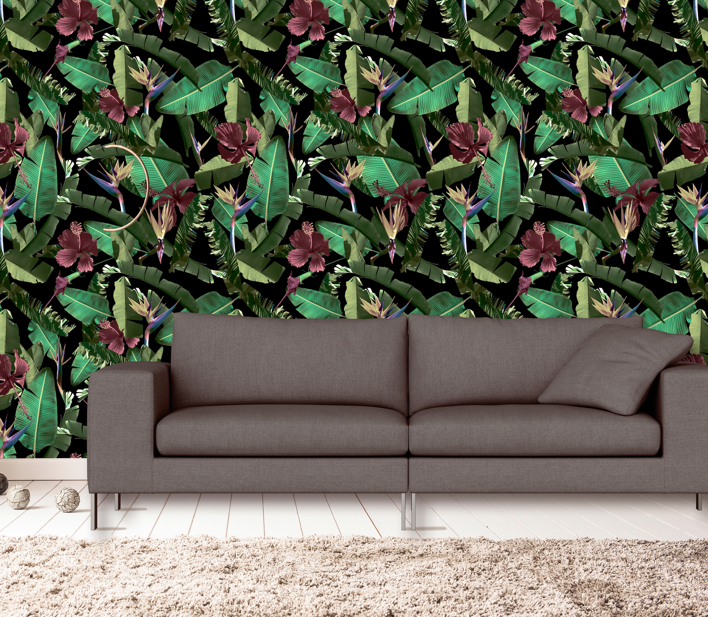 queence Papier peint vinyle »Annelie« Motif | floral | à motifs 90x250cm, selbstklebend, kinderleichte Anbringung, , Sticker