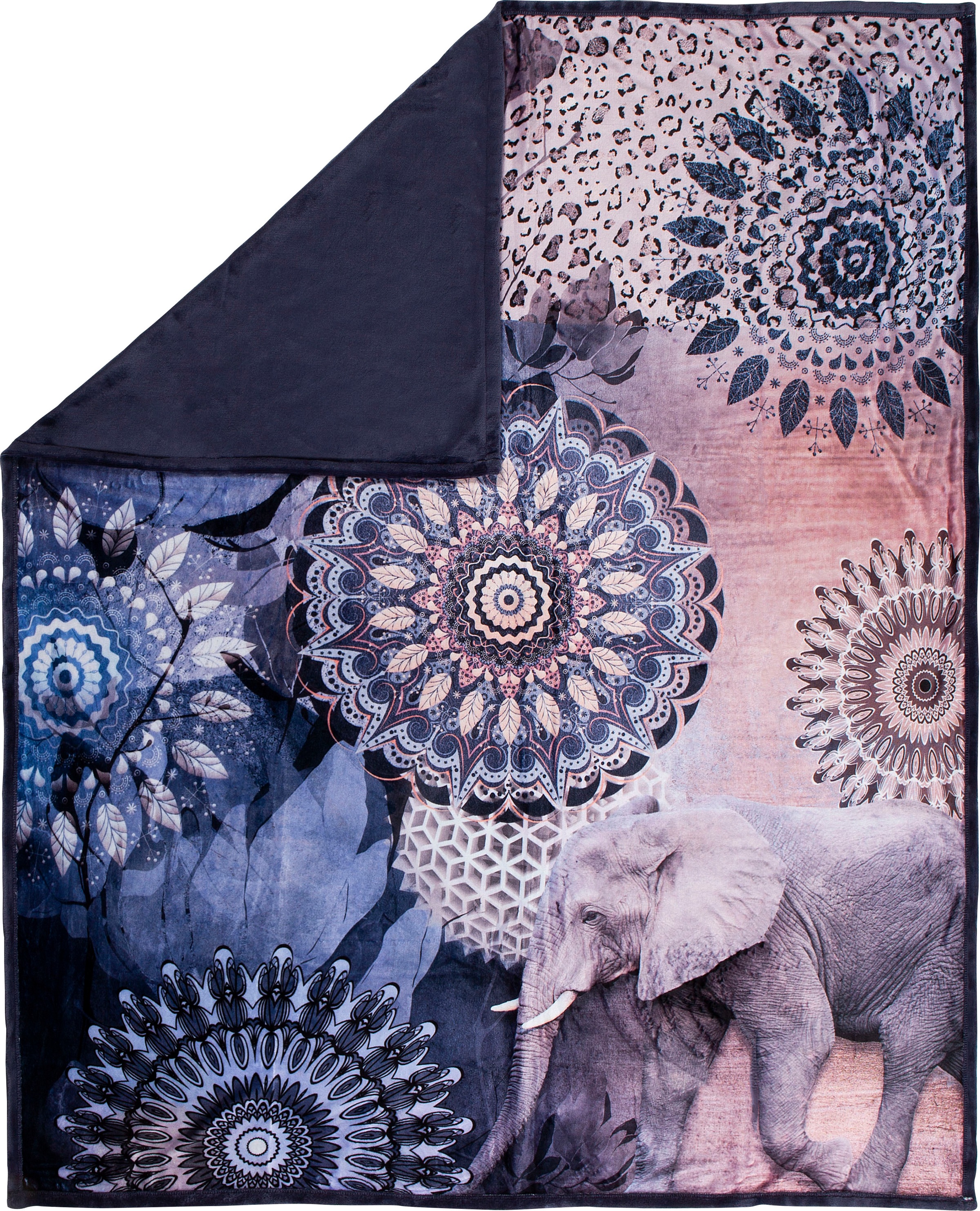 Image of hip Plaid »Bjirke«, mit Mandala und Elefant, Kuscheldecke bei Ackermann Versand Schweiz