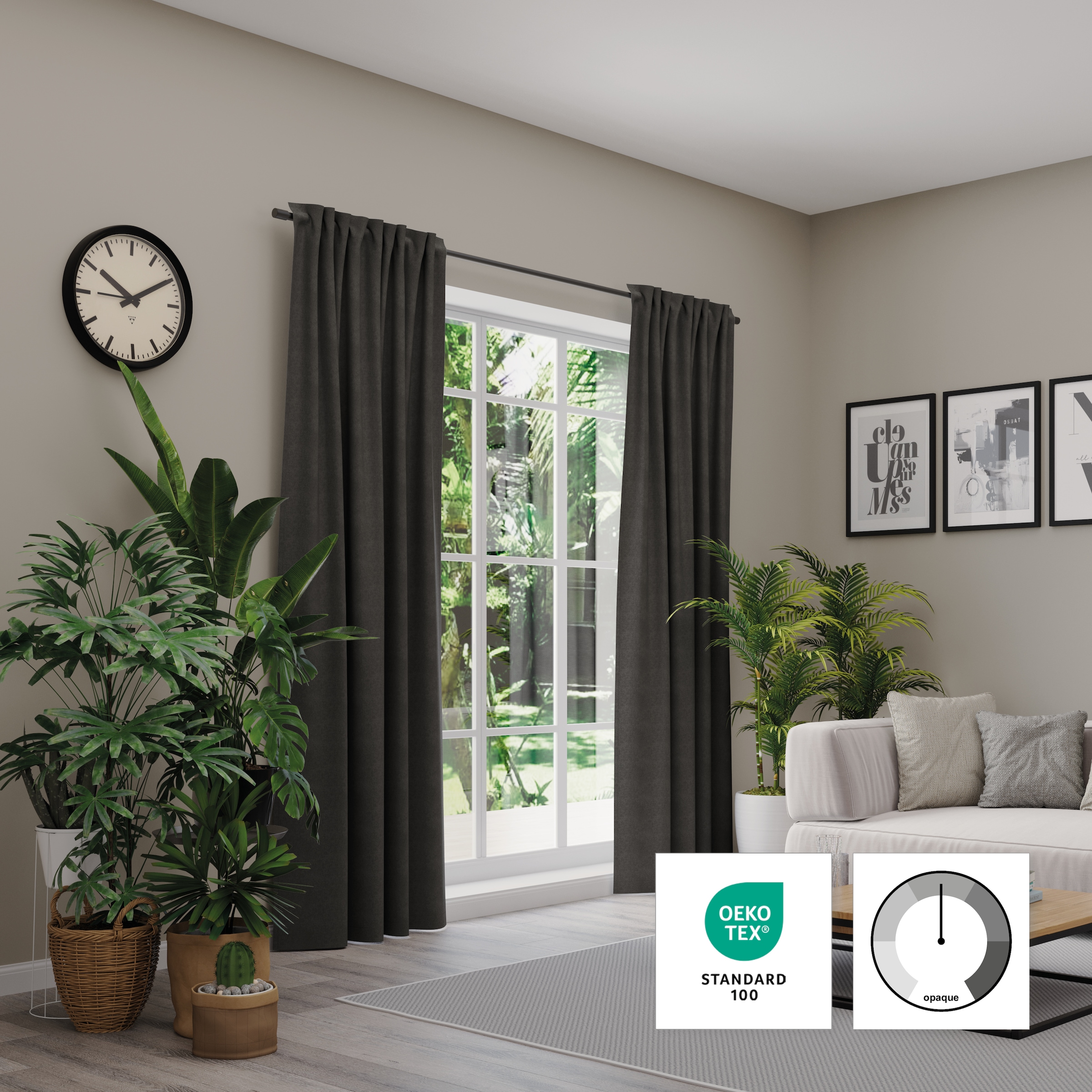 Neutex for you! Rideau »BELMONDO« Bande multifonctionnelle 1 cuis tlg. Uni mit samtiger Oberfläche, nach Mass