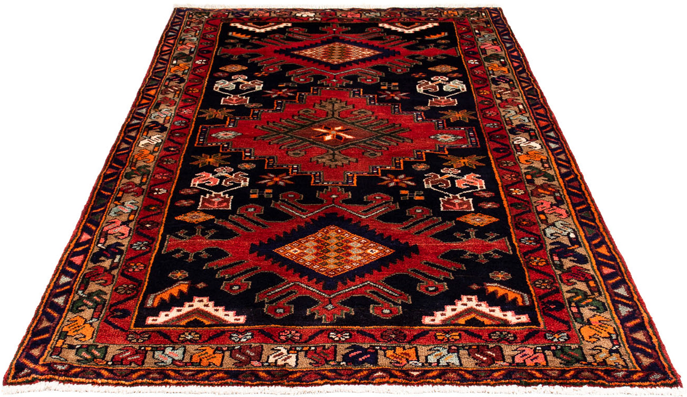 Image of morgenland Orientteppich »Perser - Nomadic - 208 x 131 cm - dunkelrot«, rechteckig, 10 mm Höhe, Wohnzimmer, Handgeknüpft, Einzelstück mit Zertifikat bei Ackermann Versand Schweiz