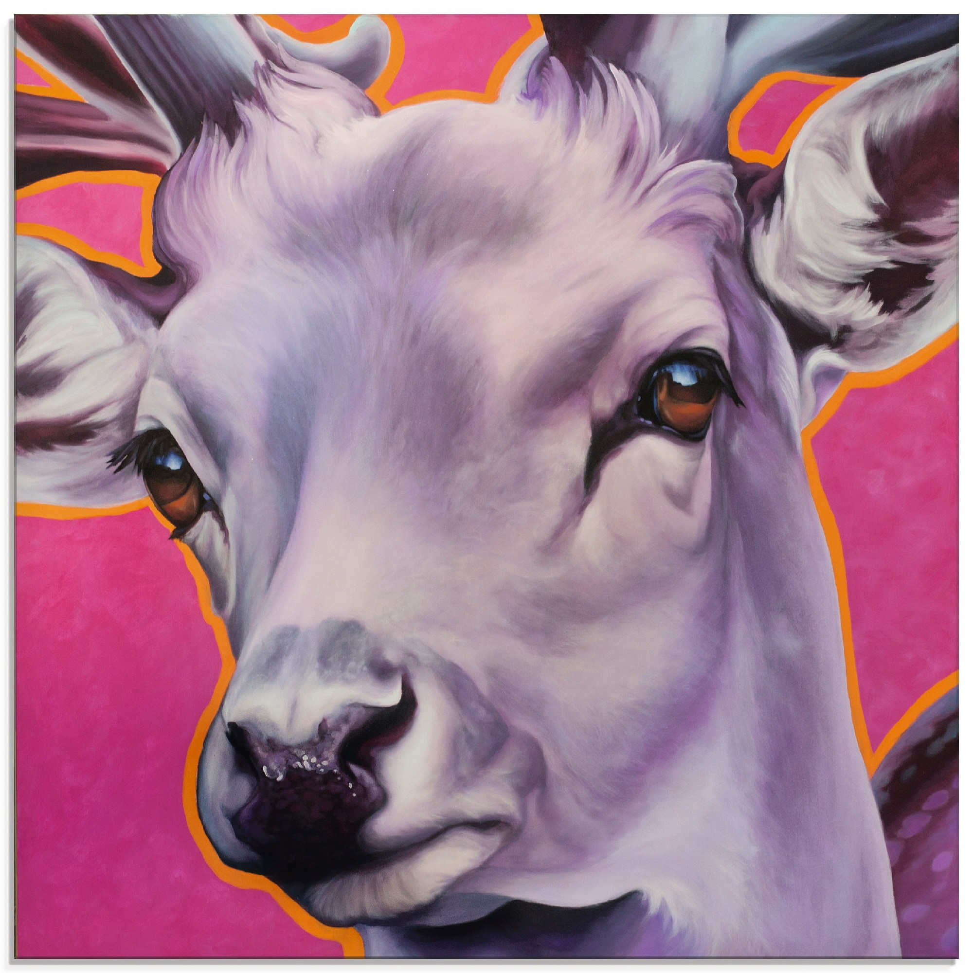 Image of Artland Glasbild "Hirsch pink" Wildtiere 1 Stk. tlg. in verschiedenen Grössen