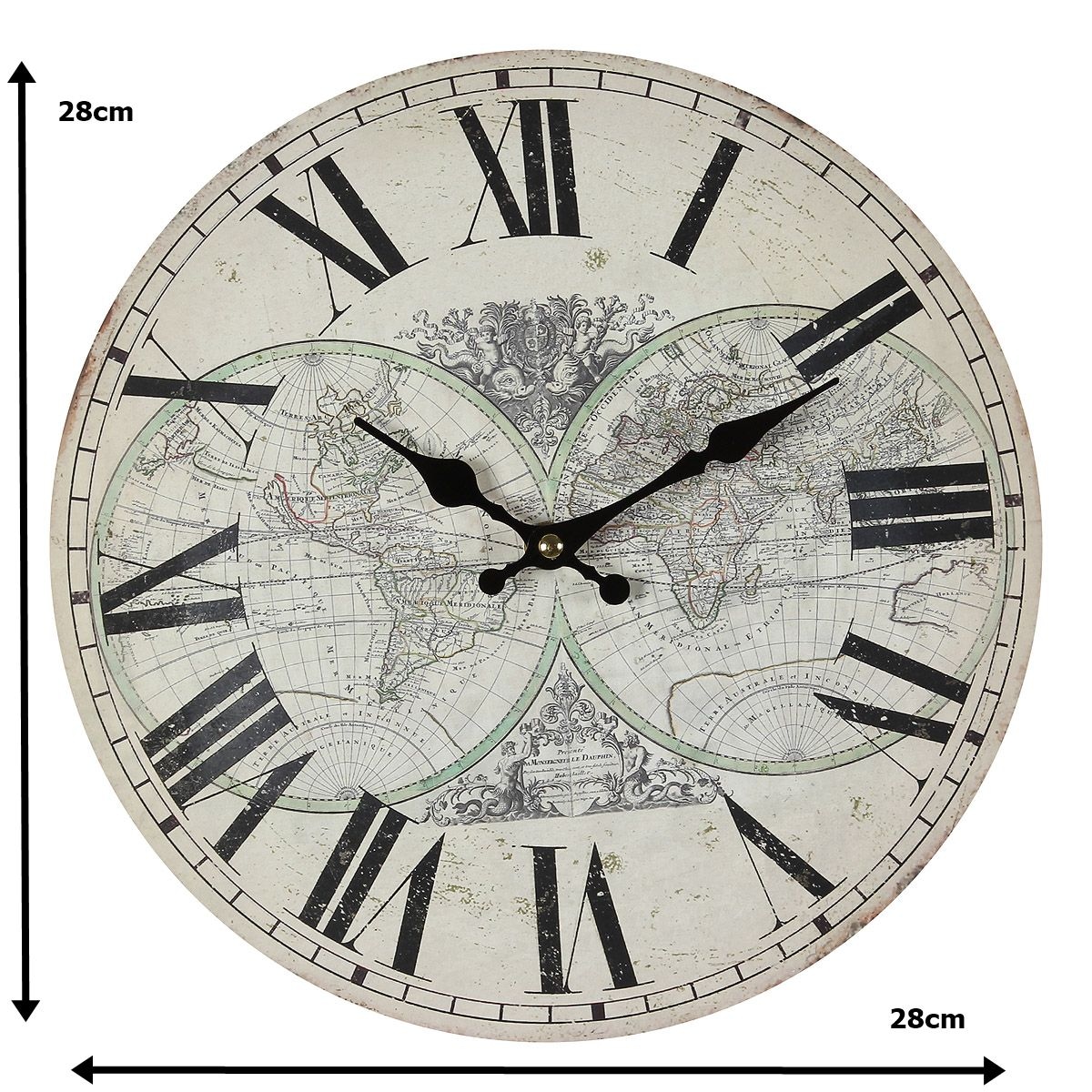 Ambiente Haus Horloge murale »Landkarte Wanduhr 28cm«