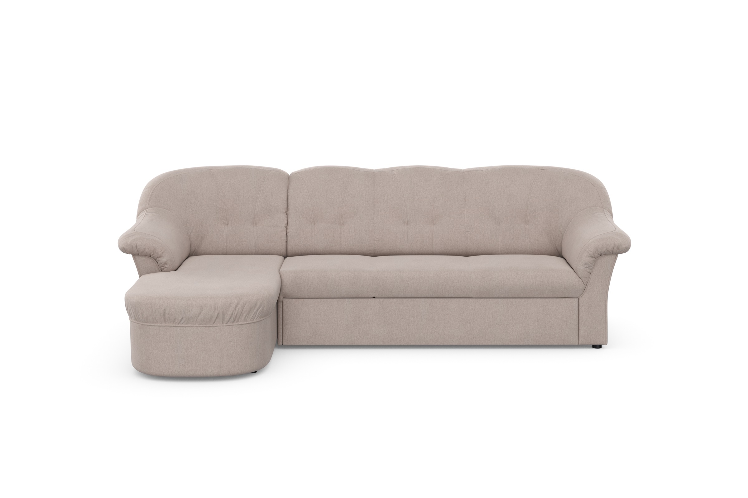 DOMO collection Ecksofa »Pegnitz, elegante Rückensteppung, kompakte Stellmasse 238/141cm, L-Form«, wahlweise mit Bettfunktion