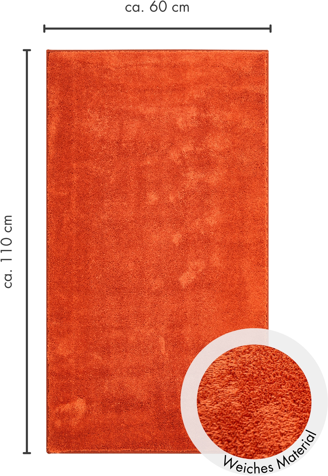 Andiamo Tapis »Arezzo« Rectangulaire 16 mm Höhe Uni Farben, weicher Flor, waschbar, ideal im Wohnzimmer & Schlafzimmer