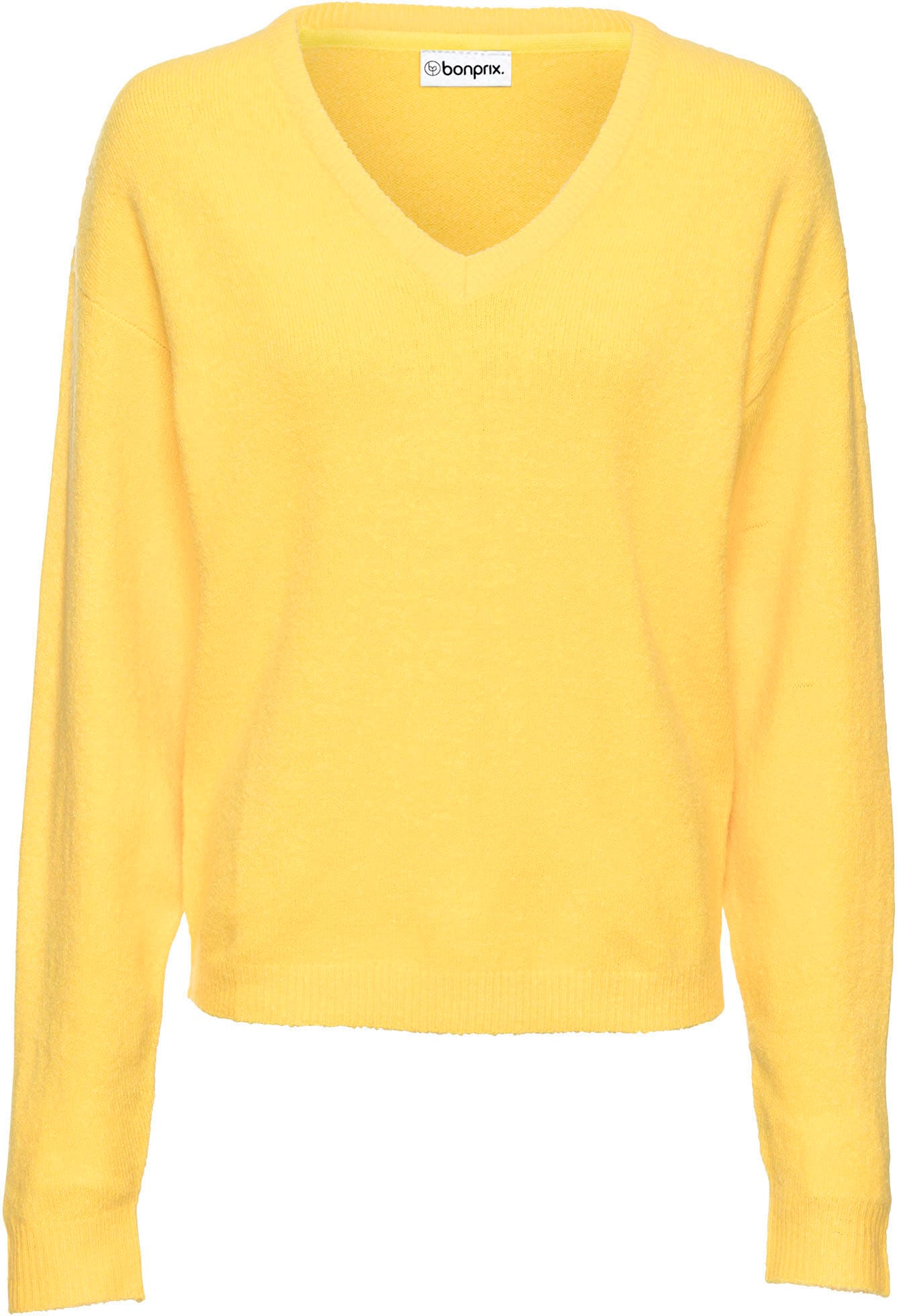 bonprix Strickpullover »Oversize-Strick-Pullover« aus weichem Material, mit V-Ausschnitt, Oversize-Passform