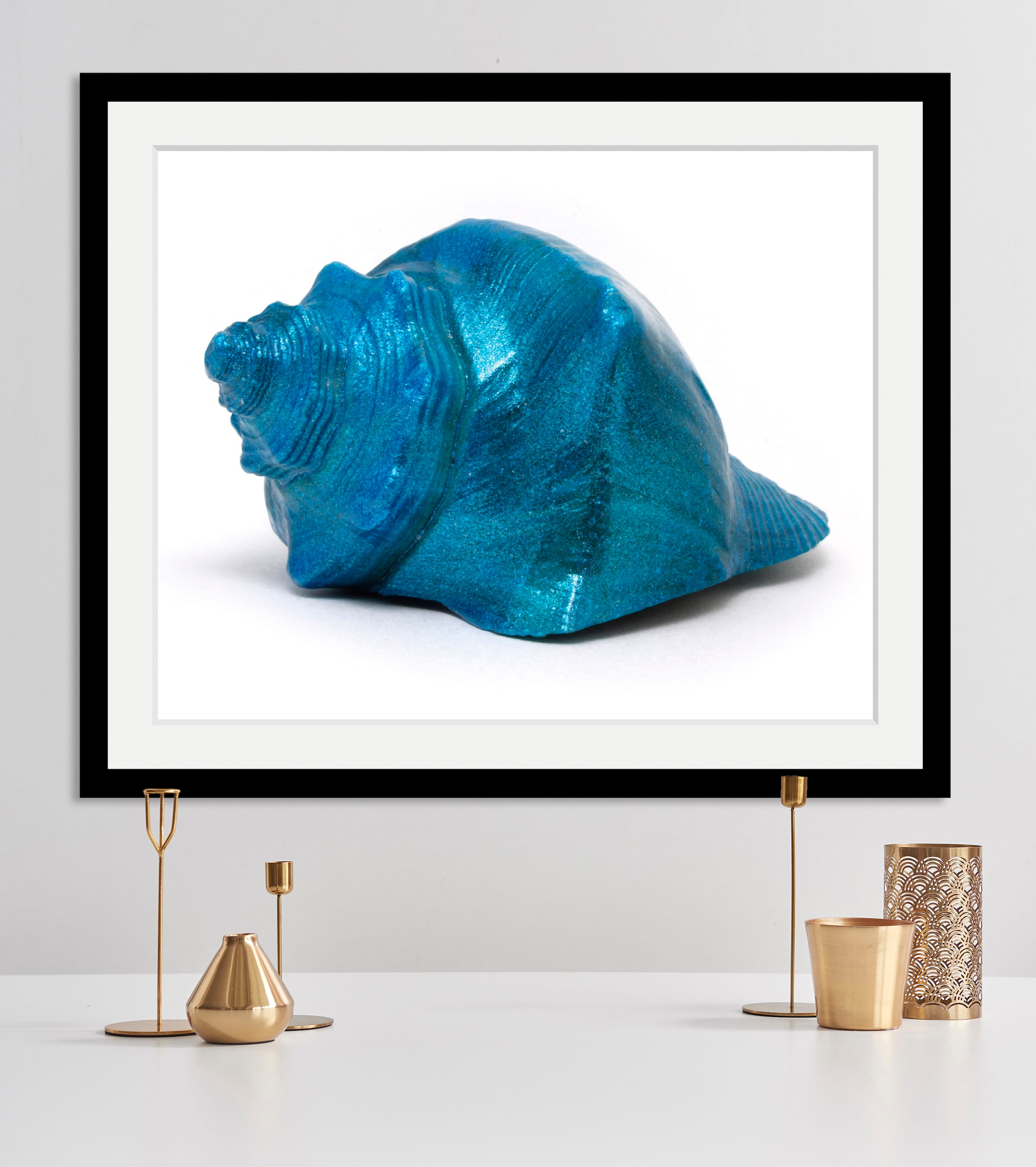 Image of queence Bild "Svetlana" Kunst Meer Wassertiere 1 Stk. tlg. HD Premium Poster-Druck inkl. Holzrahmen