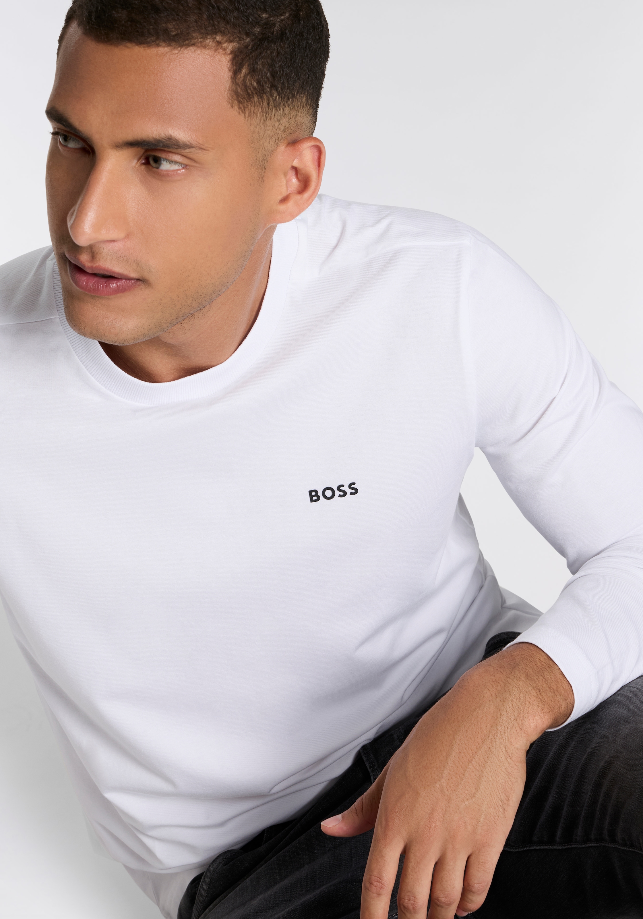 BOSS GREEN Langarmshirt »Tee Long«, mit Rundhalsausschnitt