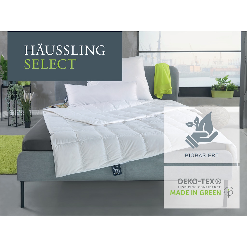 Haeussling Federkissen »Häussling Select - Made in Green«, Füllung: weisse neue Gänsedaunen- und federn, Bezug: 100% Baumwolle, (1 St.)