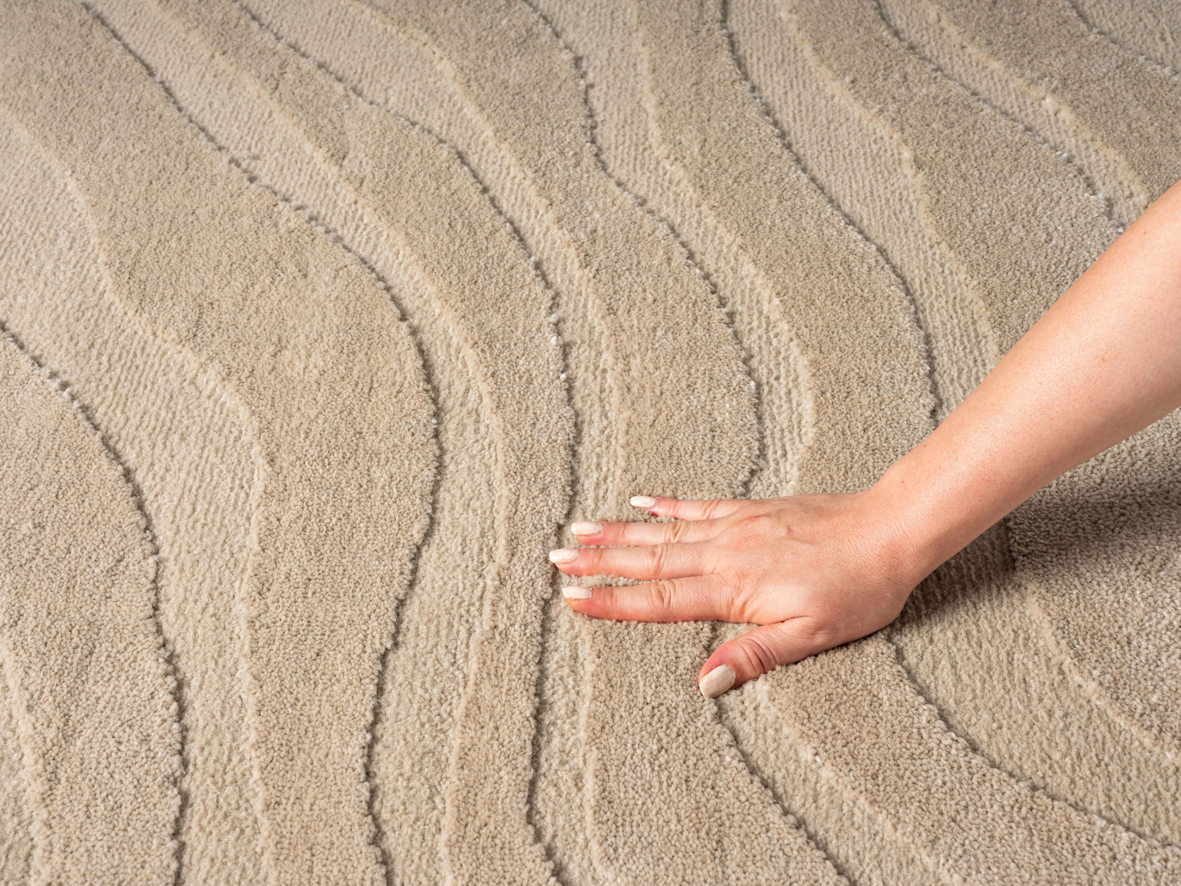 GOODproduct Teppich »Benia, Hoch-Tief-Struktur« rechteckig 19 mm Höhe Wellen-Design, leichter Glanz, modern, Wohnzimmer, Schlafzimmer