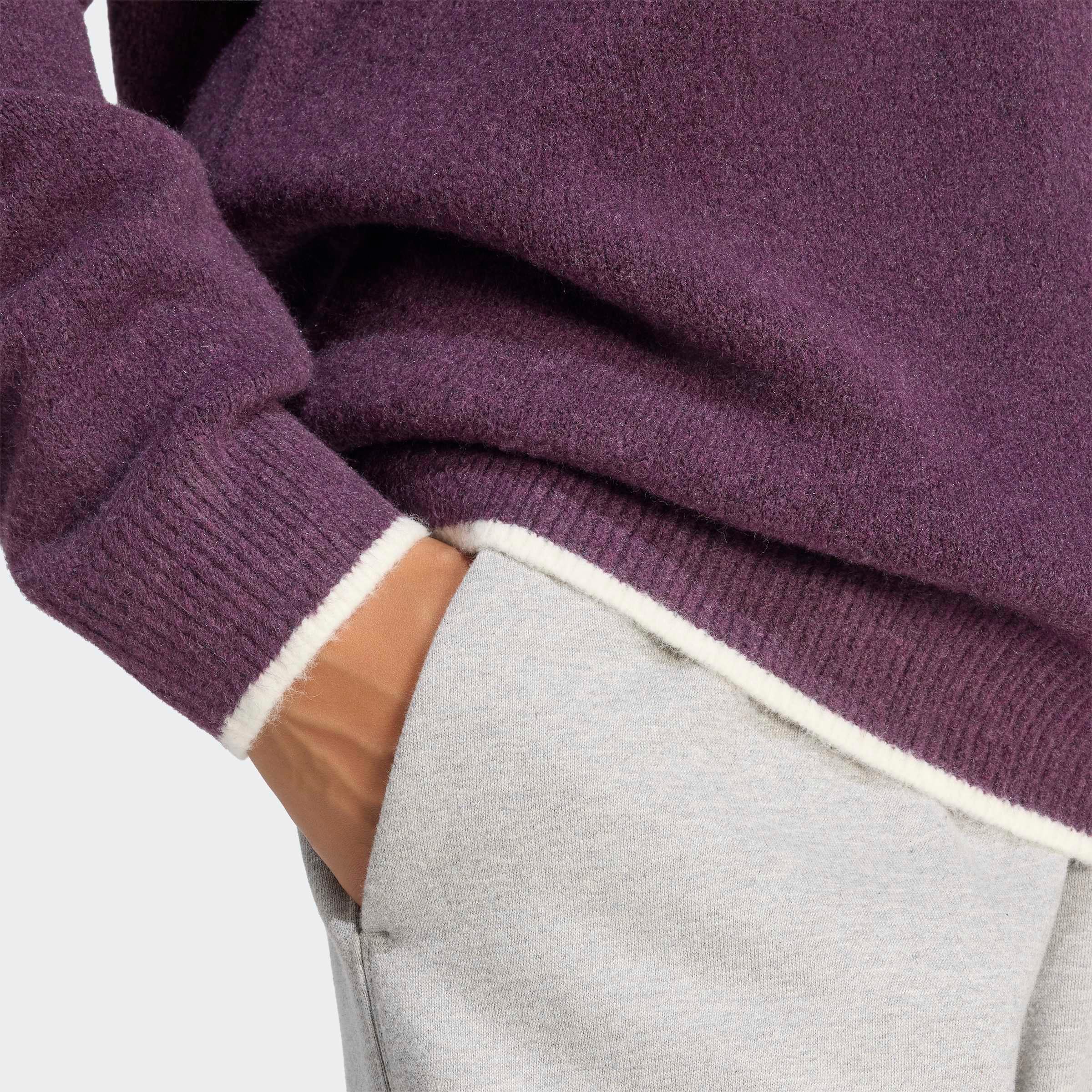adidas Originals Kapuzensweatshirt »ESS KNIT TIPPING CREW«, Strickpullover, locker geschnitten
