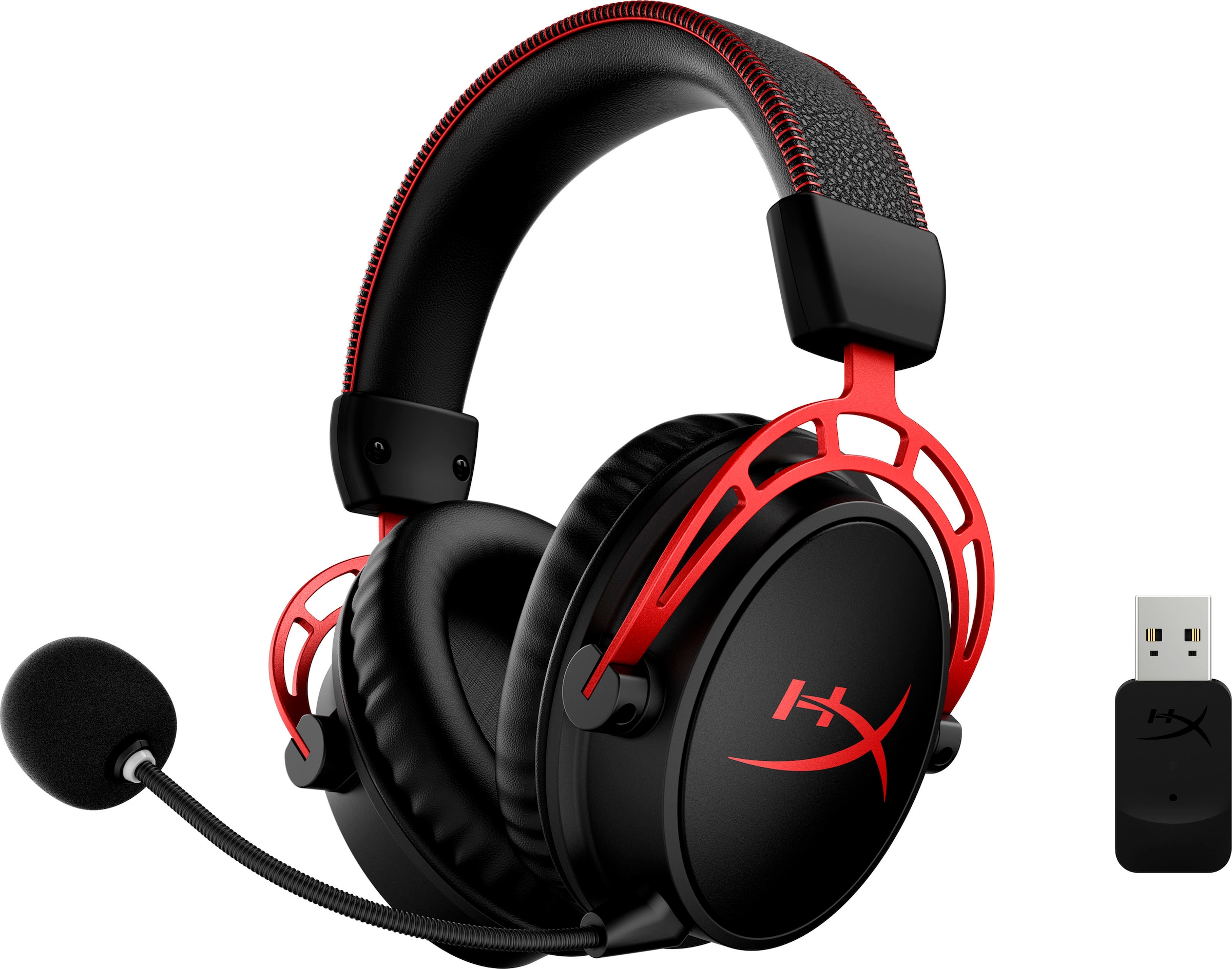 HyperX Gaming-Headset »Cloud Alpha Wireless«, LED Ladestandsanzeige-Rauschunterdrückung-Mikrofon abnehmbar