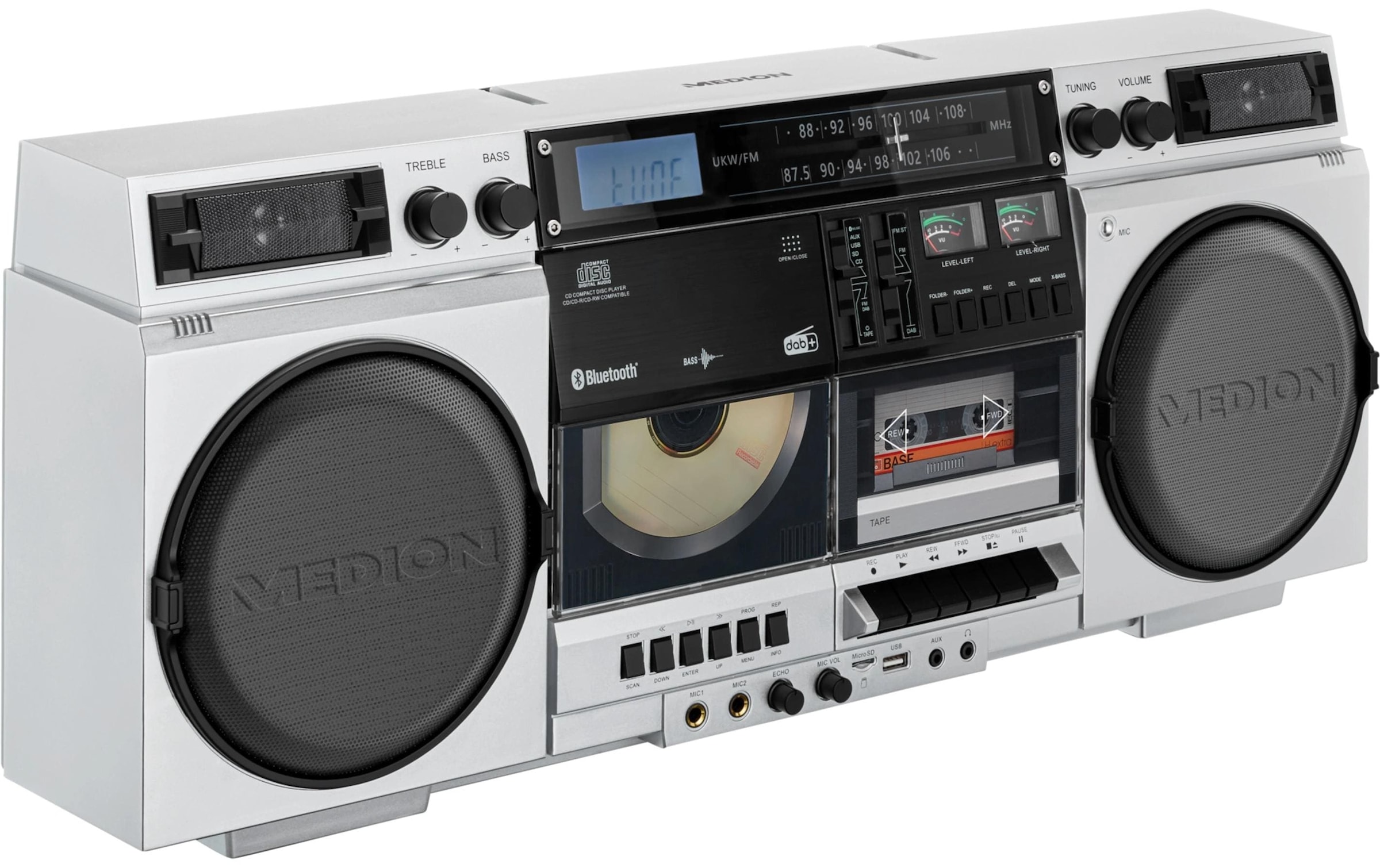 Medion® CD-Radiorecorder »LIFE P66538 Retro-Boombox«, (Digitalradio (DAB+)-FM-Tuner)