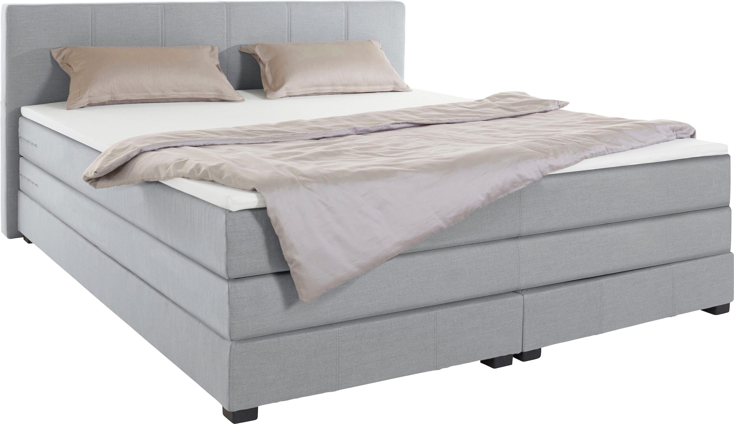 GOODproduct Boxspringbett »Peetu«, Taschenfederkern-Matratze, in 4 Breiten und 4 Farben, incl. Topper