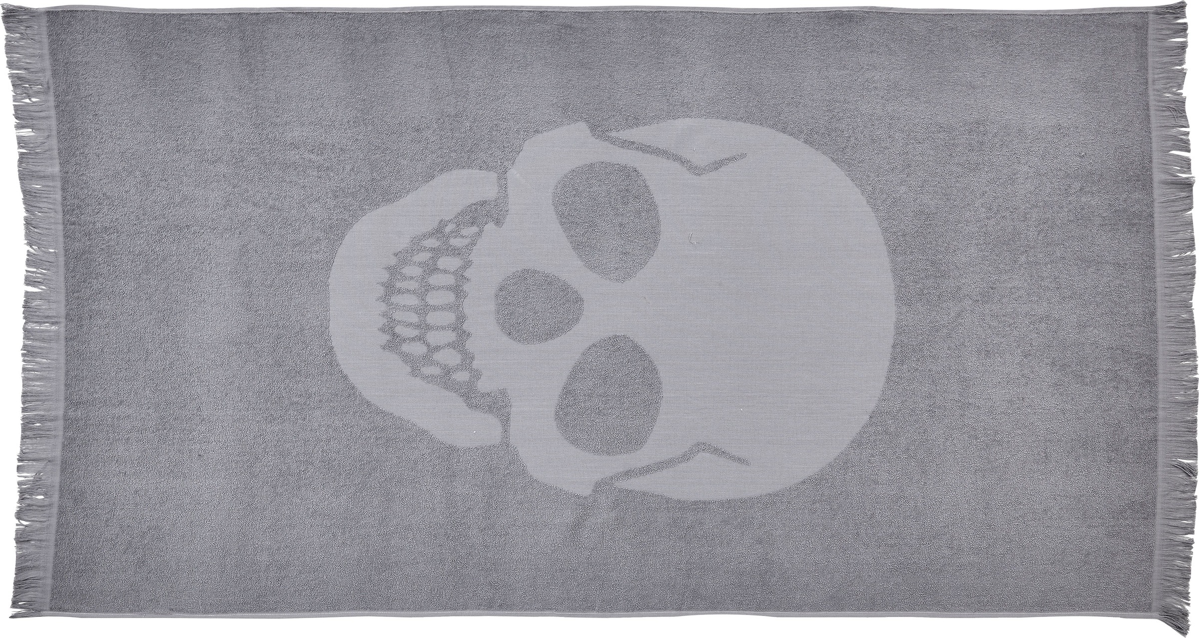Image of done.® Hamamtücher »Skull«, (1 St.), weiche & saugfähige Frottier-Innenseite, Uni Farben, mit Totenkopf Motiv & Fransen, ideal als Sauna- oder Strandtuch bei Ackermann Versand Schweiz