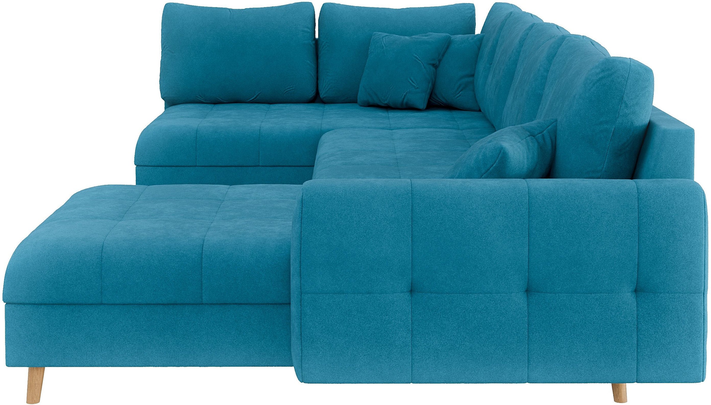 Home affaire Paysage de salon »CHARRE U-Form mit Ottomane, Masse B/T/H: 310/161/81 cm« feine Steppung, lose Rücken- und Zierkissen, auch in Cord und Bouclé