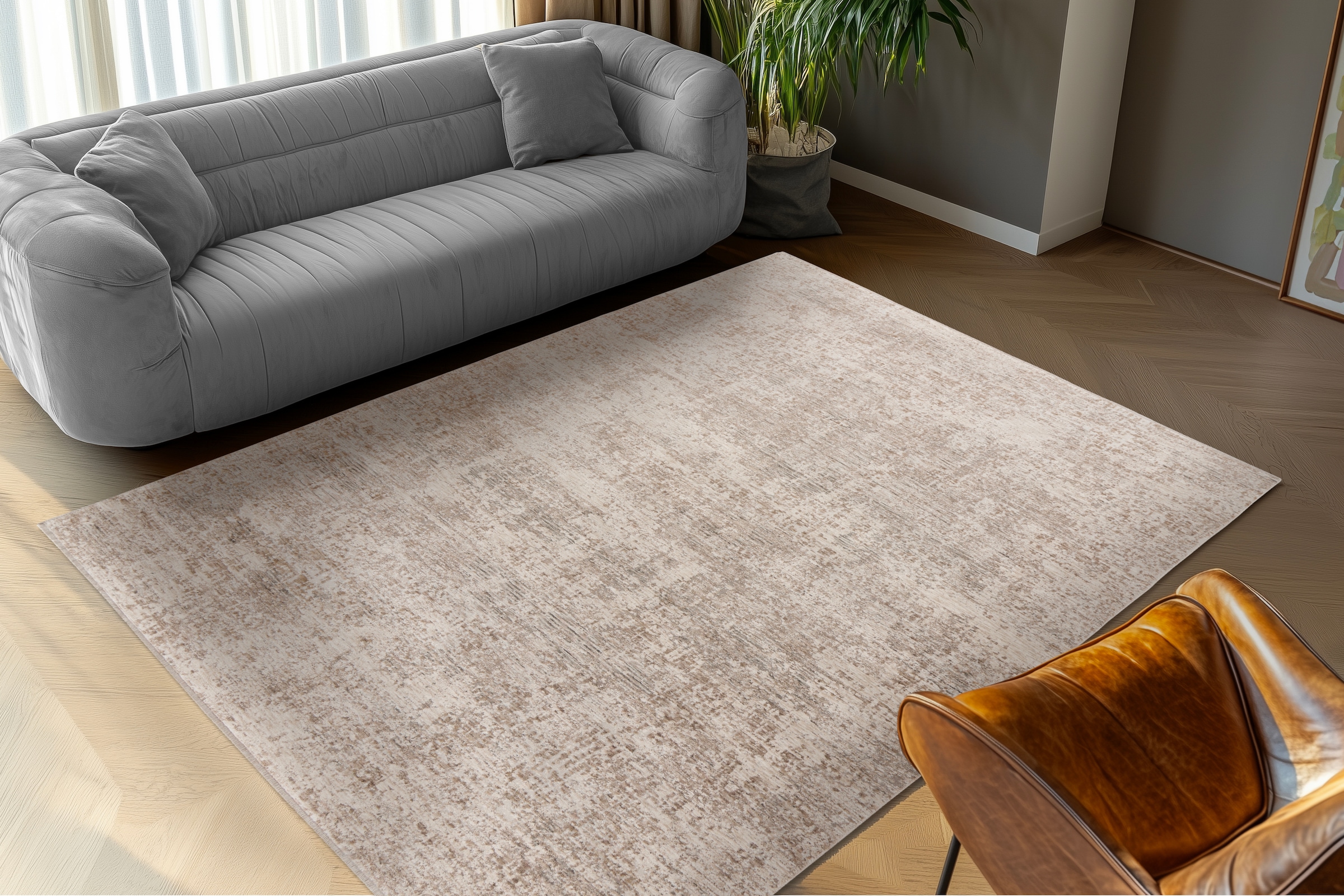 Kayoom Teppich »Amora 264« rechteckig 13 mm Höhe Kurzflor, Vintage, Hoch Tief Struktur, Wohnzimmer