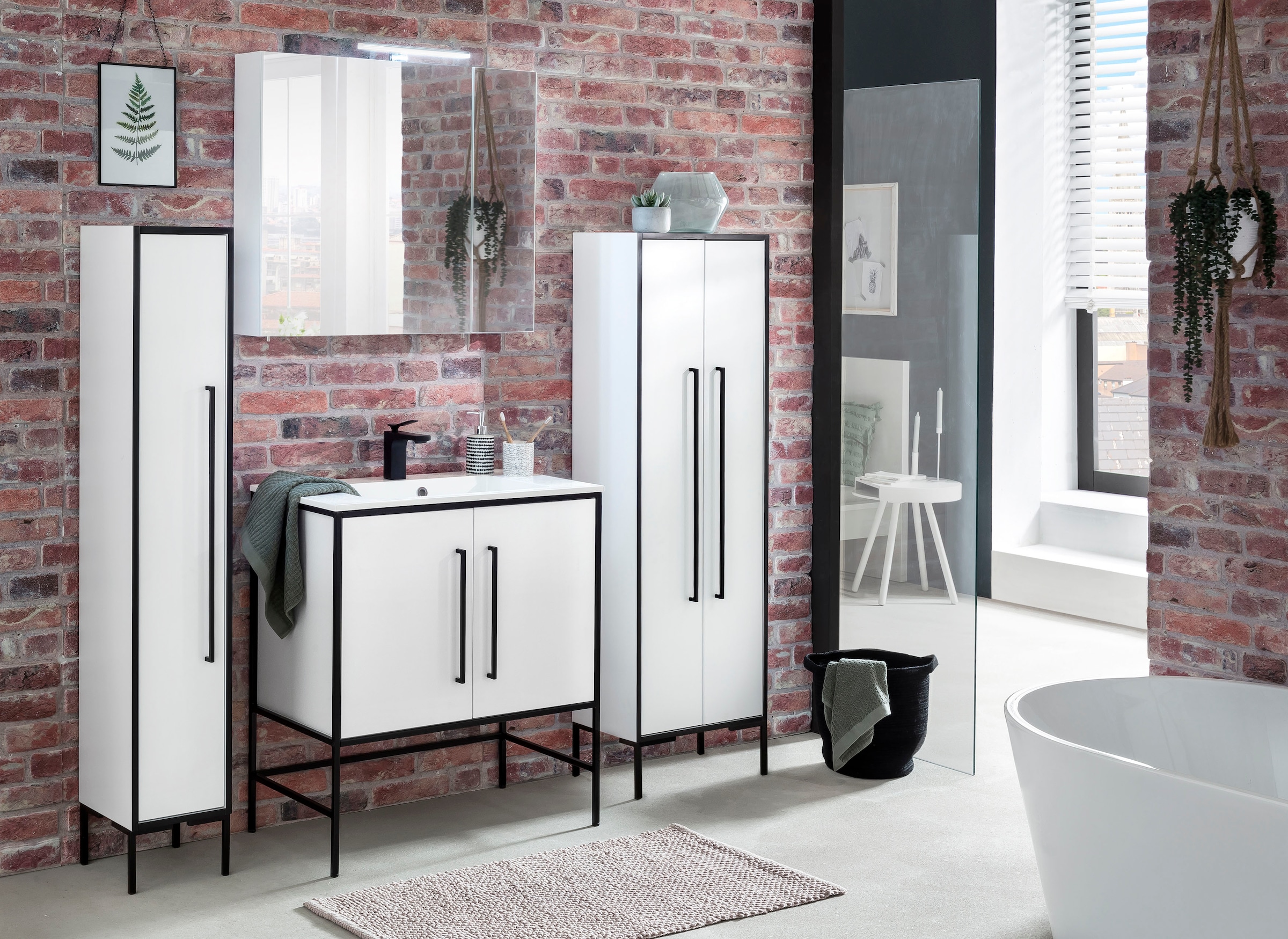 Schildmeyer Table de lavage »Moris« mit Mineralgussbecken, Breite 77 cm