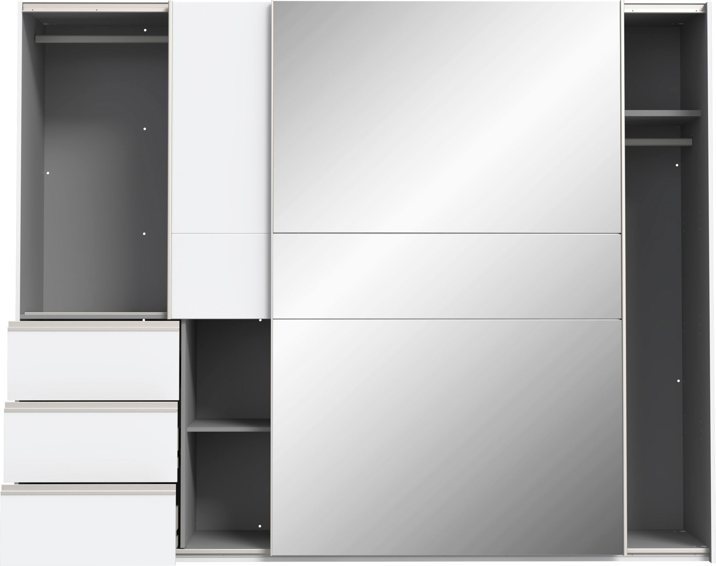 FORTE Schwebetürenschrank mit 3 Schubladen