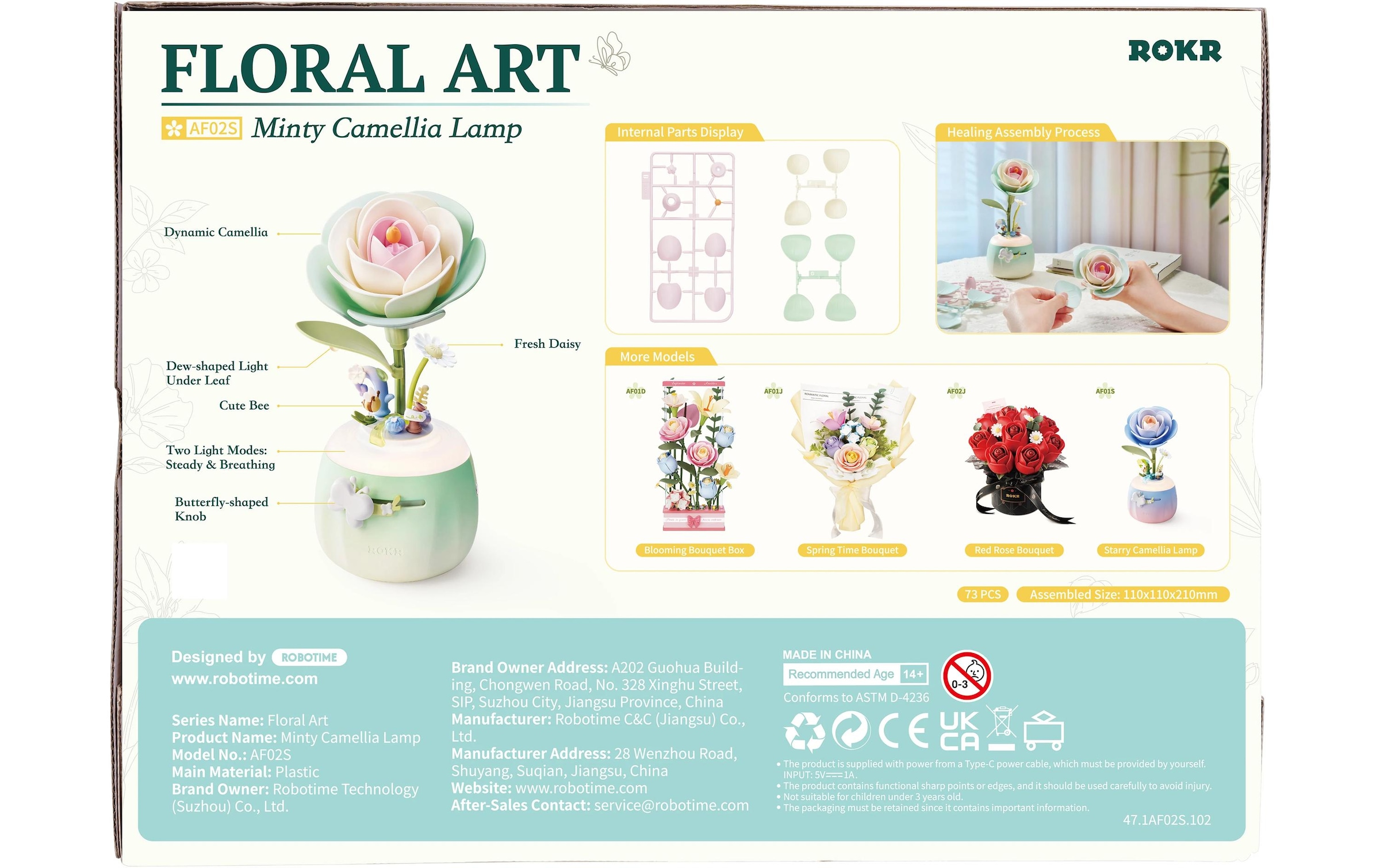   Modellbausatz »Rolife Minty Camellia Lamp Animiertes Nachtlicht« 73 Stk. tlg.