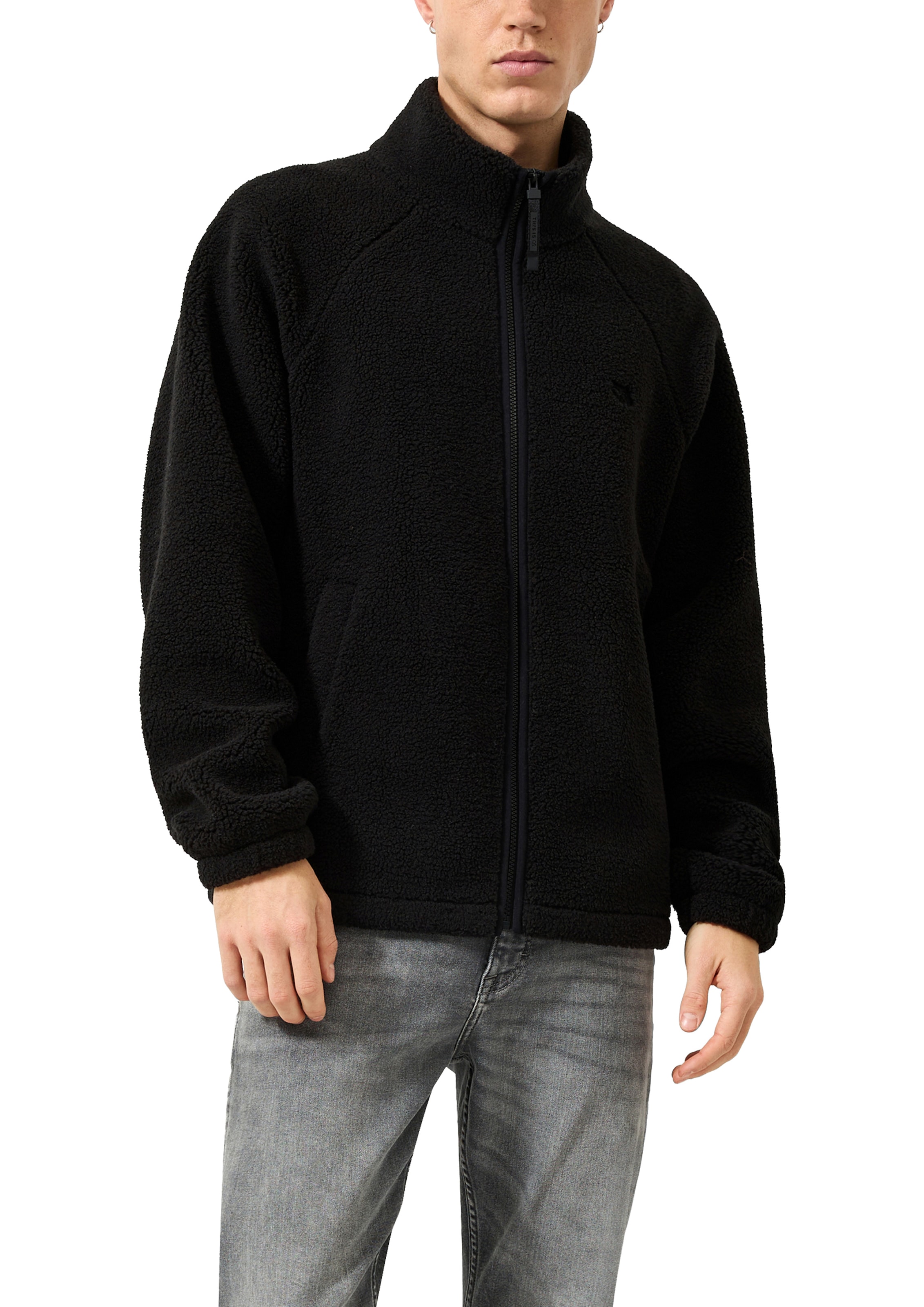 QS Veste polaire sans capuche Teddy-Jacke mit Stehkragen und Reissverschluss