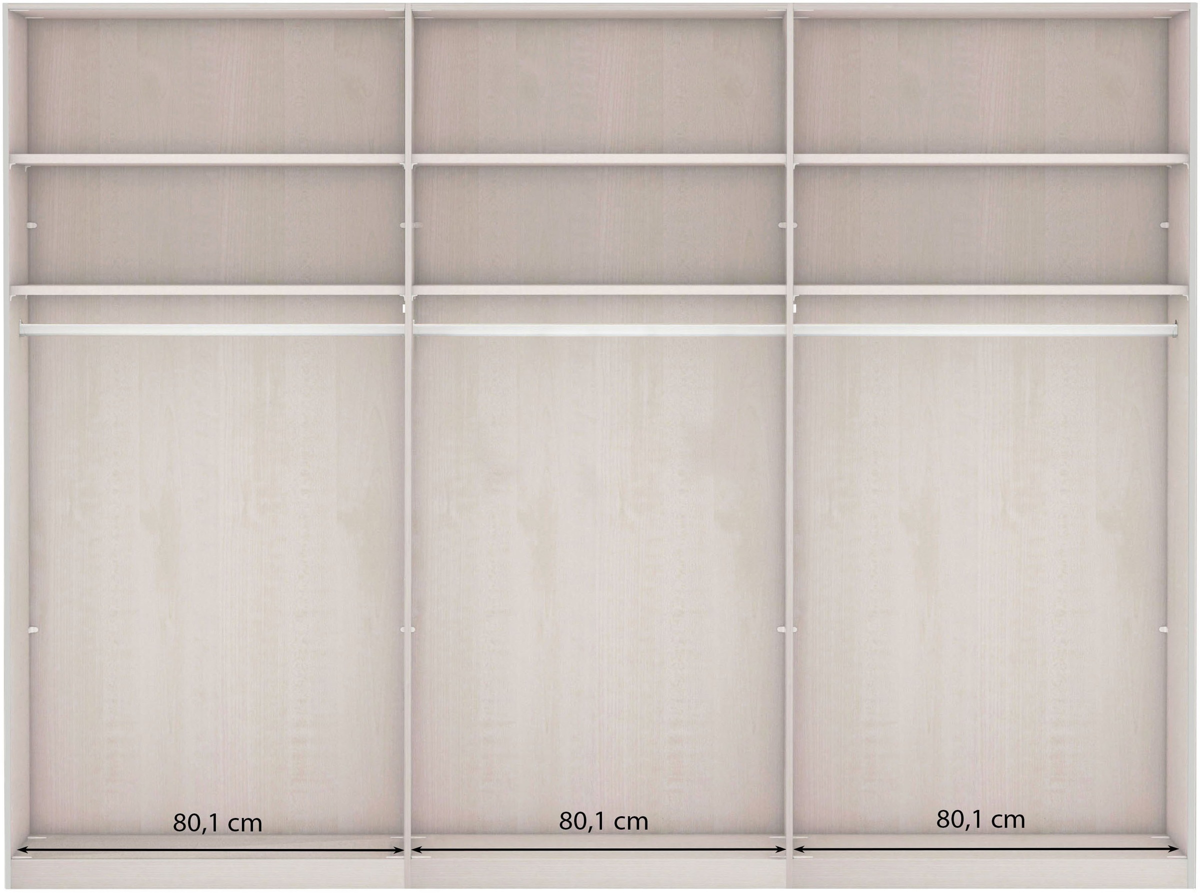 WIEMANN Schwebetürenschrank »Phoenix, Made in Germany, modernes Design, Highlight, Blickfang« Viele Farbkombinationen, in 4 Breiten und in 2 Höhen erhältlich,  maximaler Staurraum, inkl.Einlegeböden, Wäscheböden u. Dämpfer
