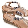 LASCANA Sandale, Sandalette mit Schmucksteinen und elastischen Riemen