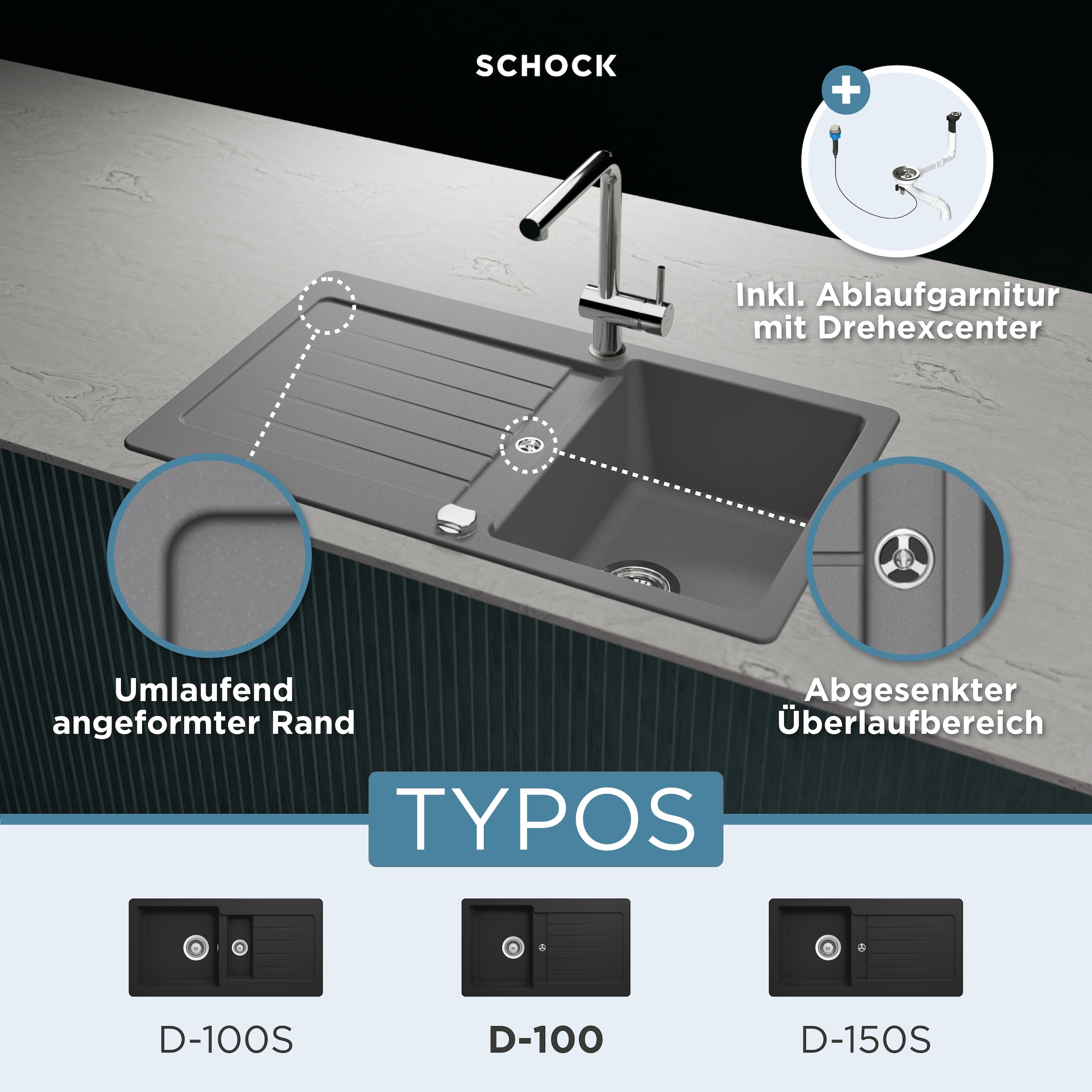 Schock Évier en granit »Typos D-100«