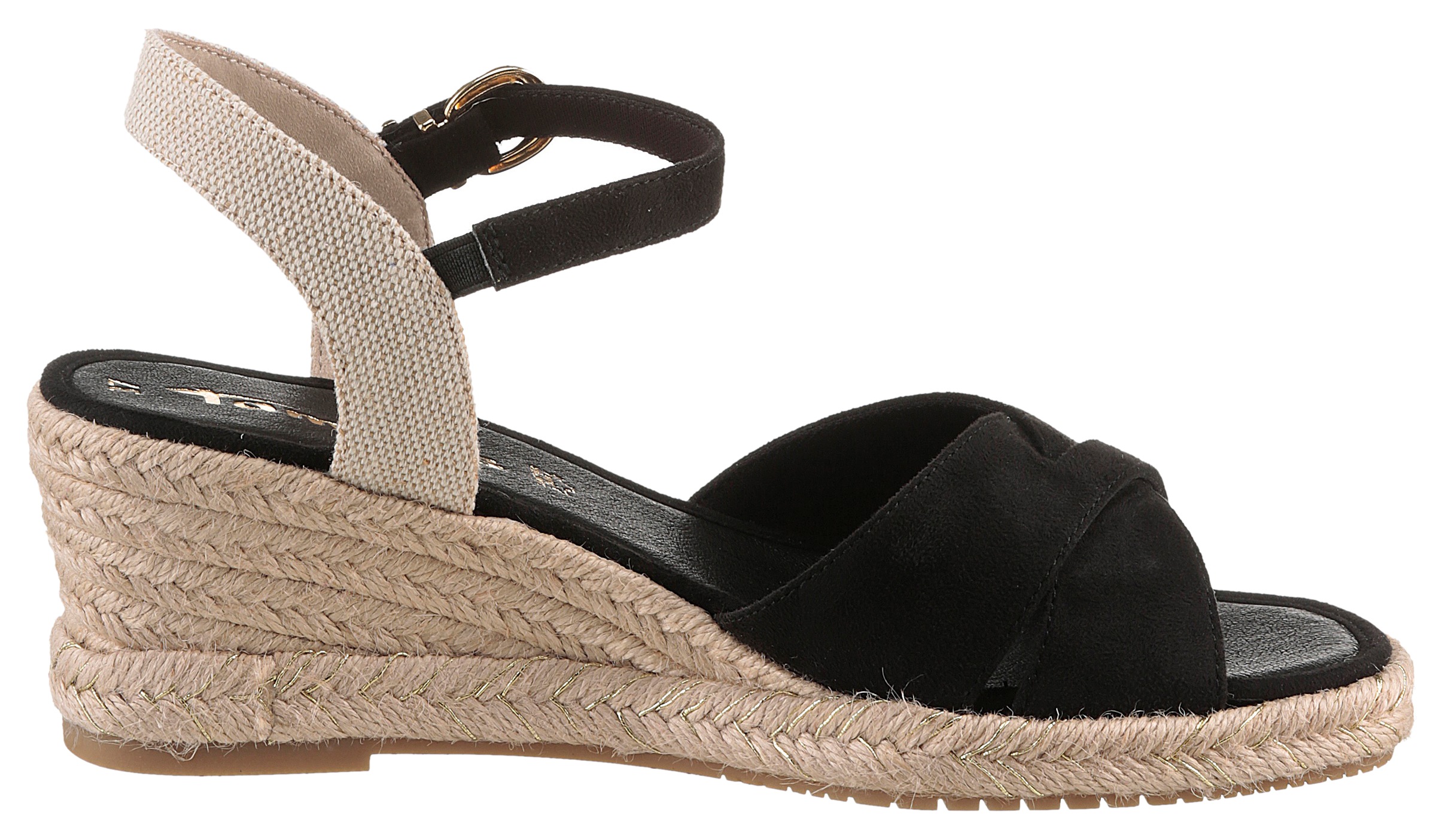 Tamaris Sandales compensées  , Riemchensandale, Sommerschuh mit modischer Kreuzbandage