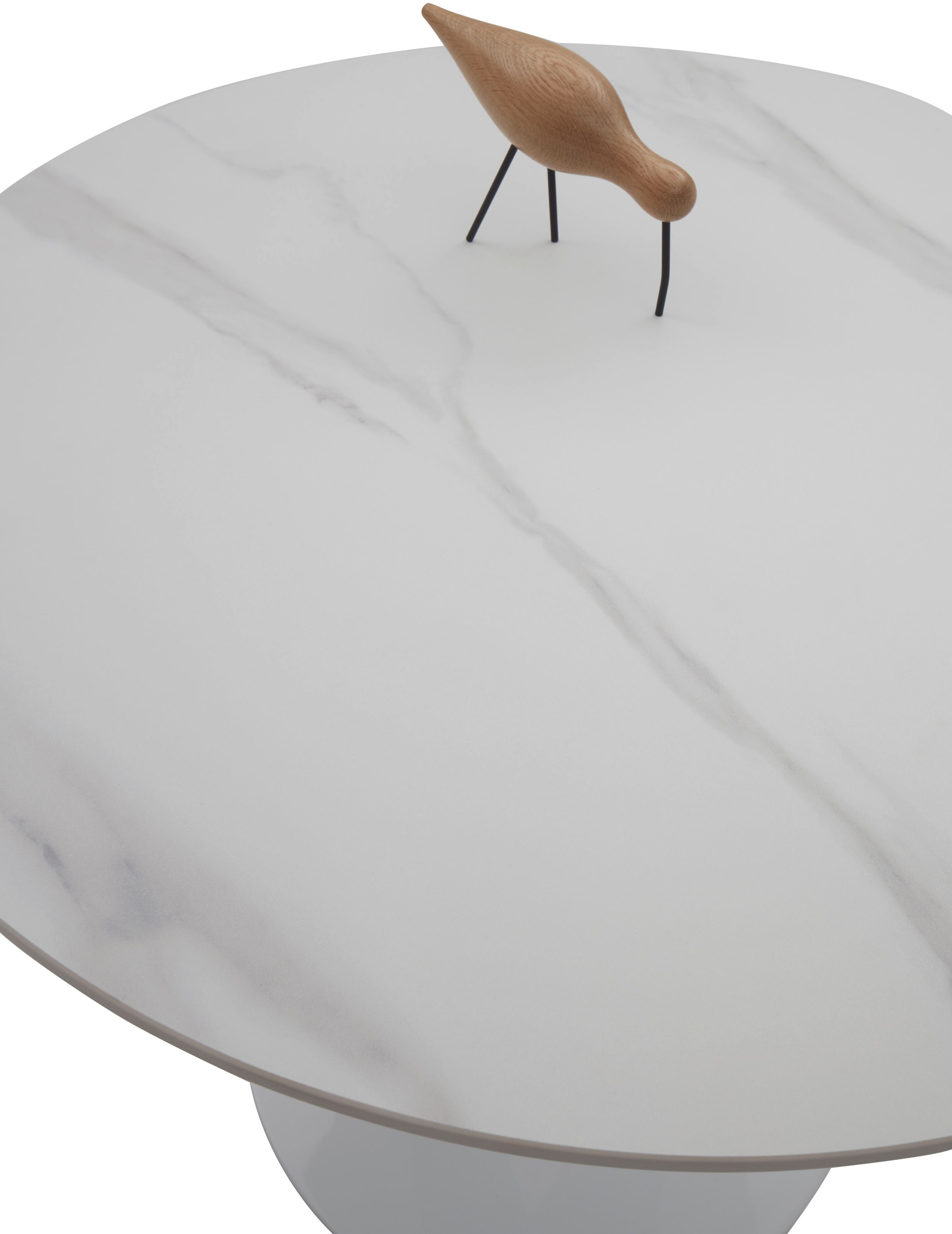 Stolkom Esstisch »Josh Esszimmertisch rund Keramik, marmoriert, BxH 90x75 cm«, Keramikoberfläche marmoriert, Wahlweise in weiss, grau oder schwarz
