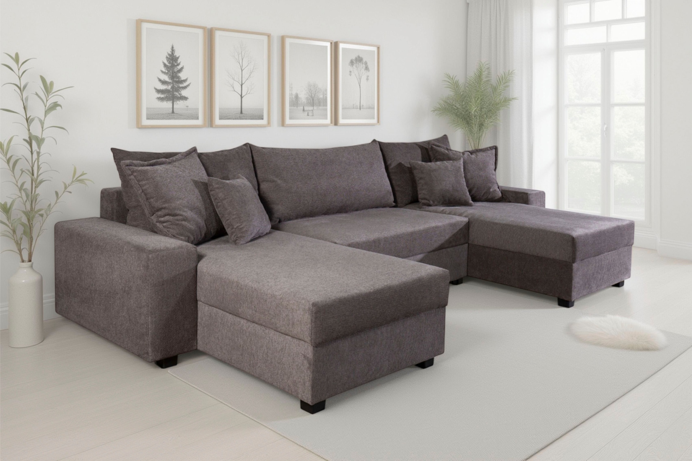 Image of GOODproduct Wohnlandschaft "Alexa U-Form, B: 313 cm" Bettfunktion, Bettkasten & 4 Zierkissen, Federkern