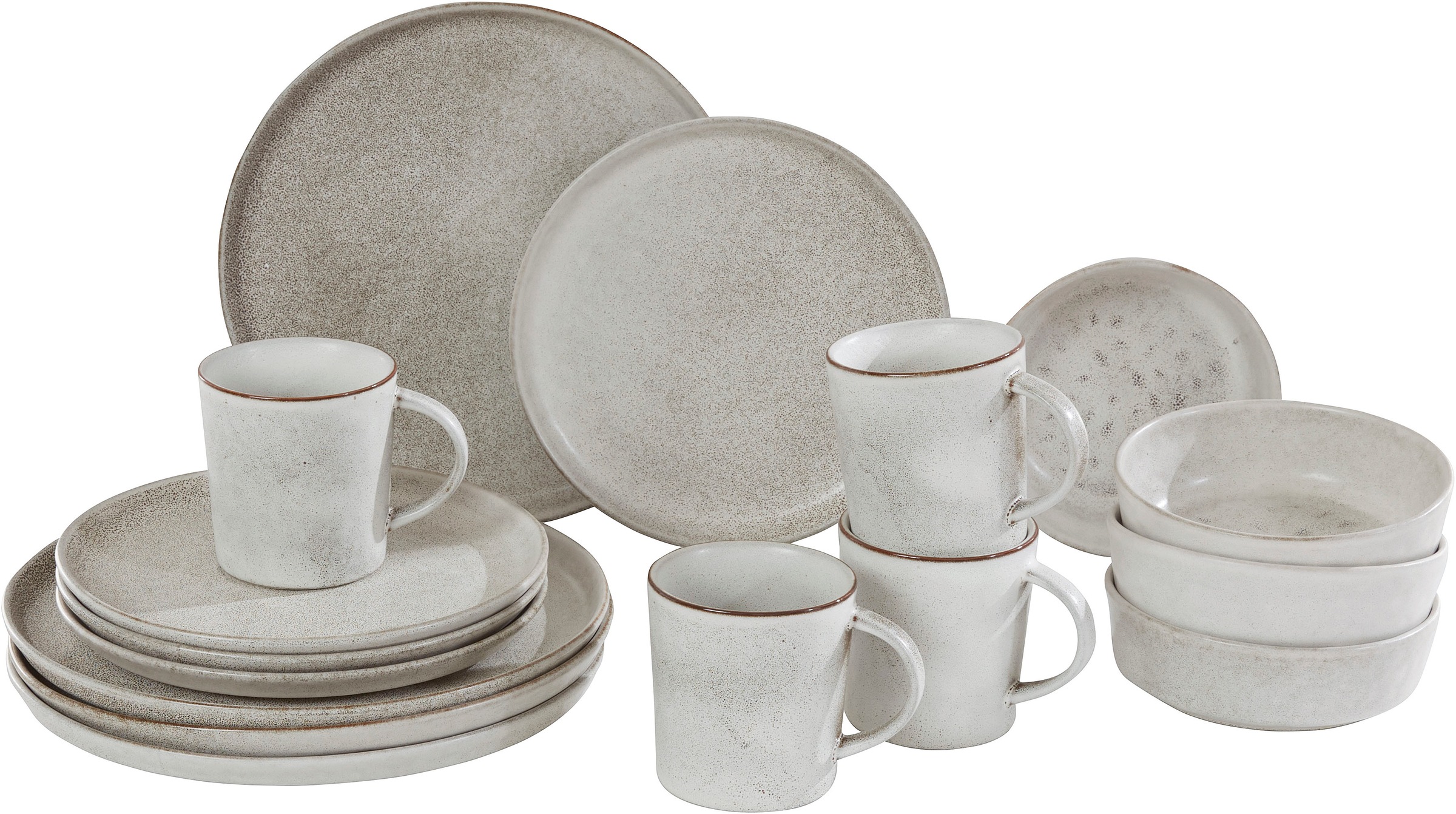 Image of Guido Maria Kretschmer Home&Living Kombiservice »Coby«, (Set), gesprenkelte Reaktiv-Glasur, jedes Stück ein Unikat, 16-teilig bei Ackermann Versand Schweiz