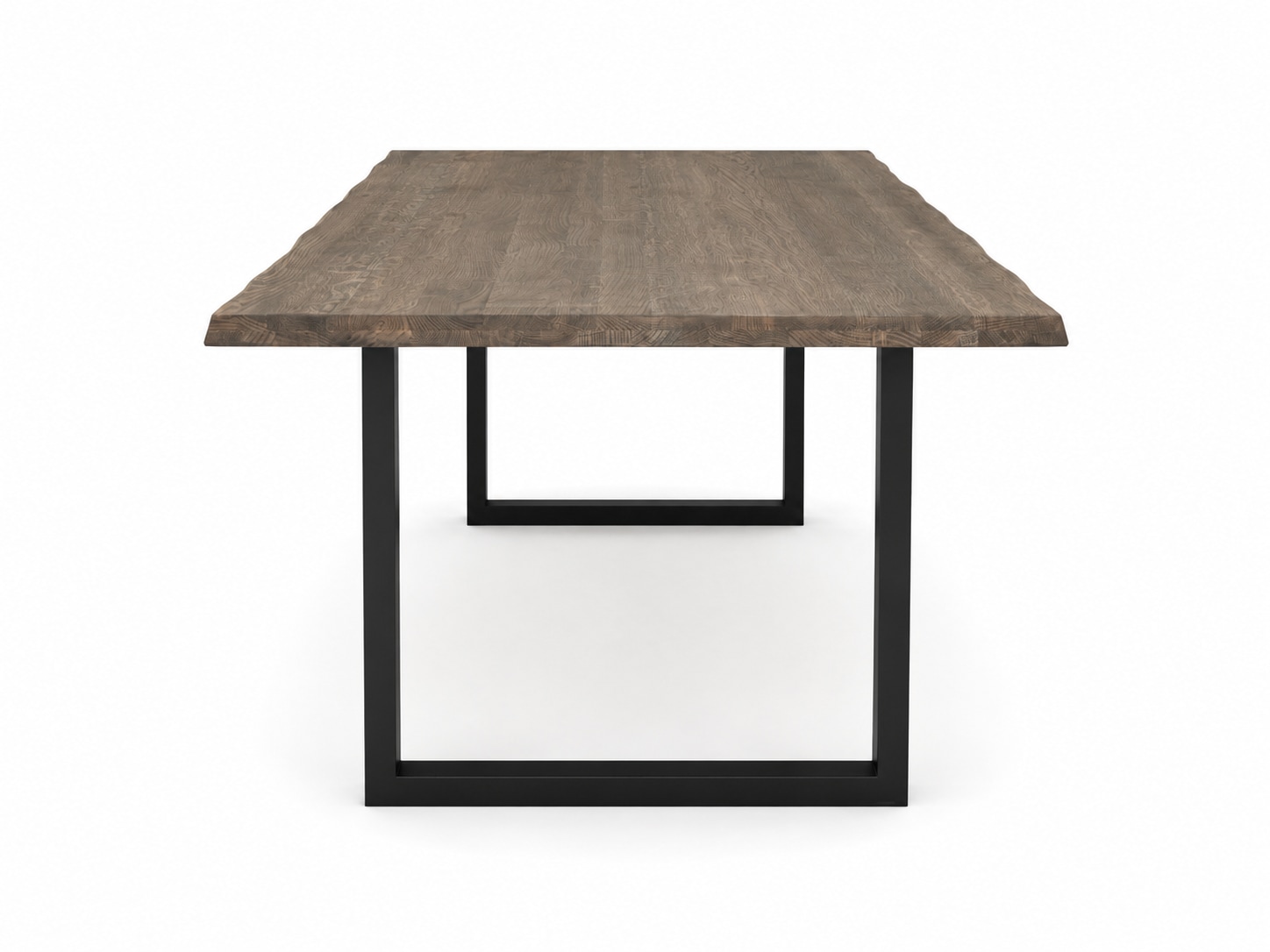GOODproduct Esstisch »»AARHAUS« Speisetisch, Küchentisch, Wohntisch, Esszimmertisch« Wildeiche geölt Natur/Smoke, Baumkante, U-Gestell schwarz Metall