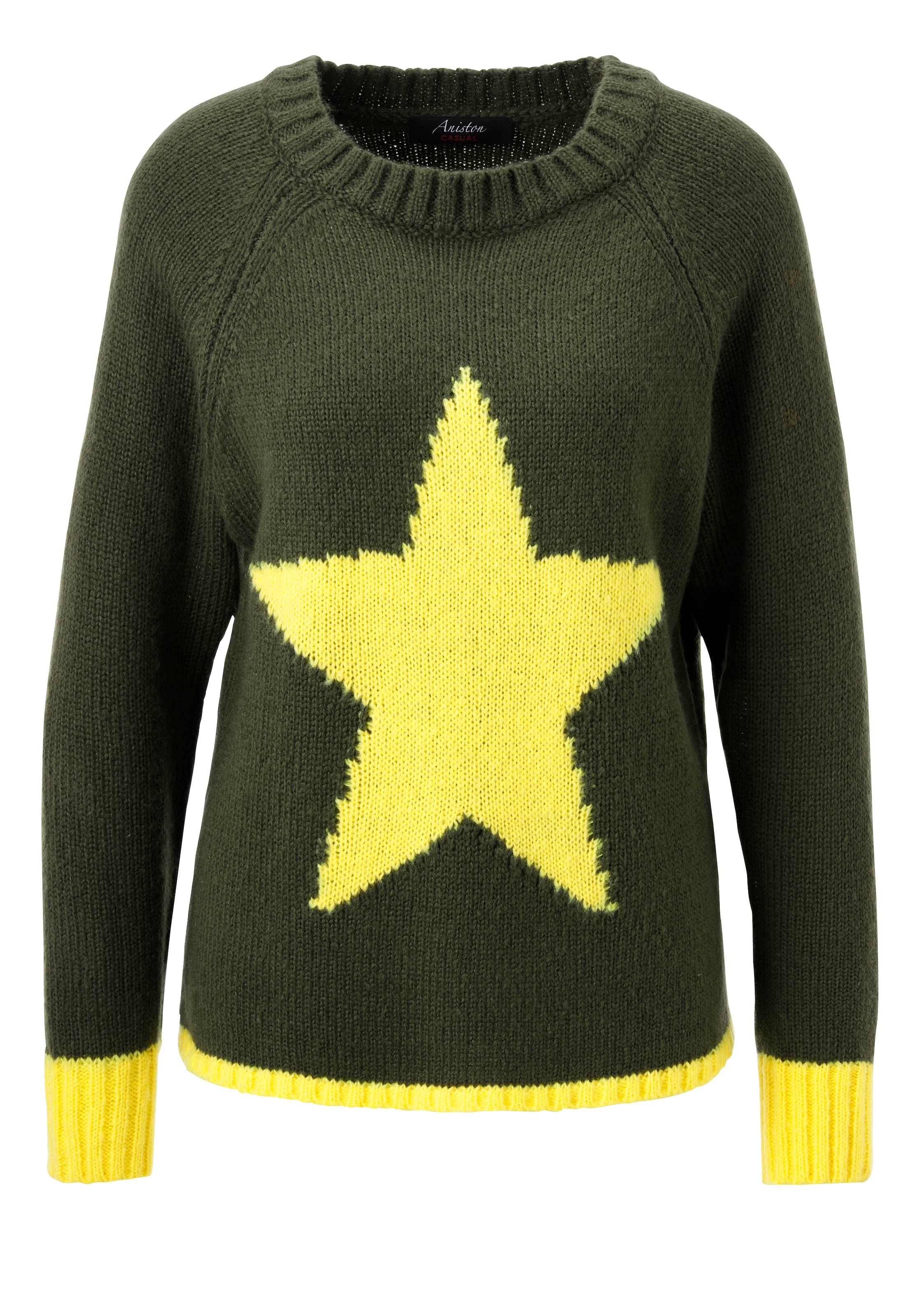Aniston CASUAL Strickpullover, mit grossem Stern im Vorderteil - NEUE KOLLEKTION