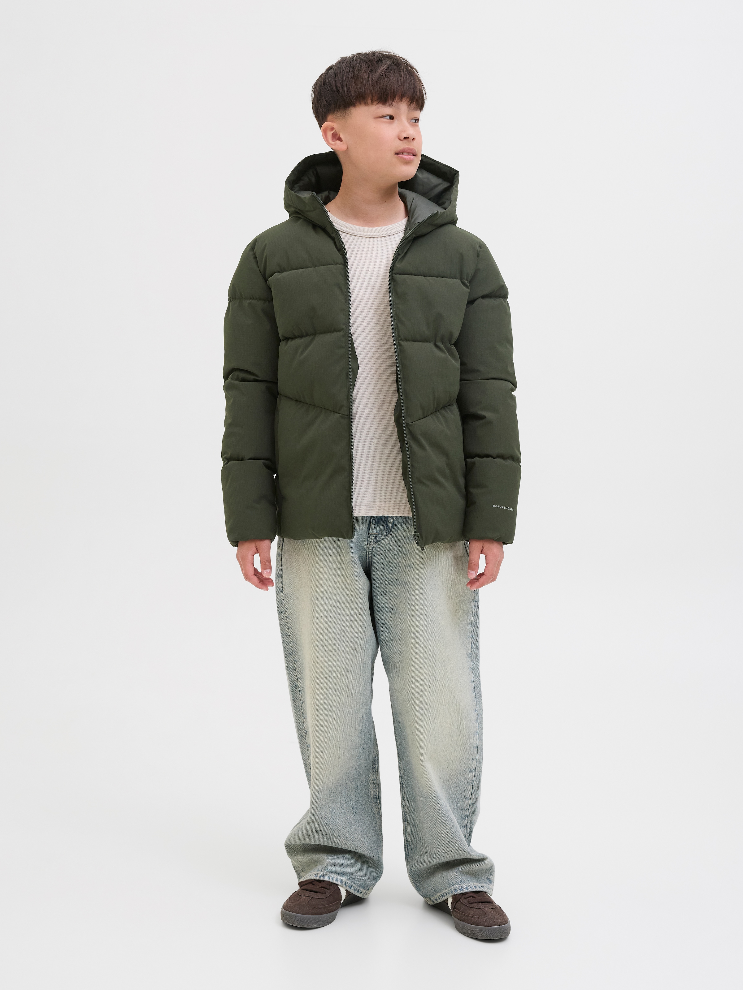 Jack & Jones Junior Steppjacke »JJGLOBAL PUFFER JACKET JNR« mit Kapuze