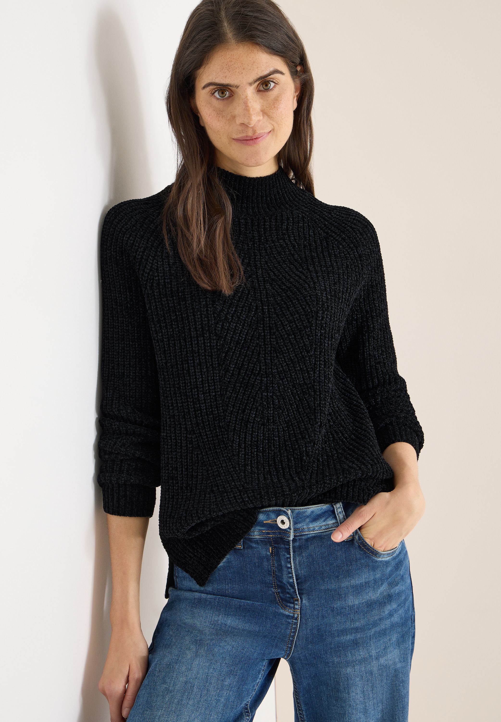 Image of Cecil Stehkragenpullover mit feiner Struktur