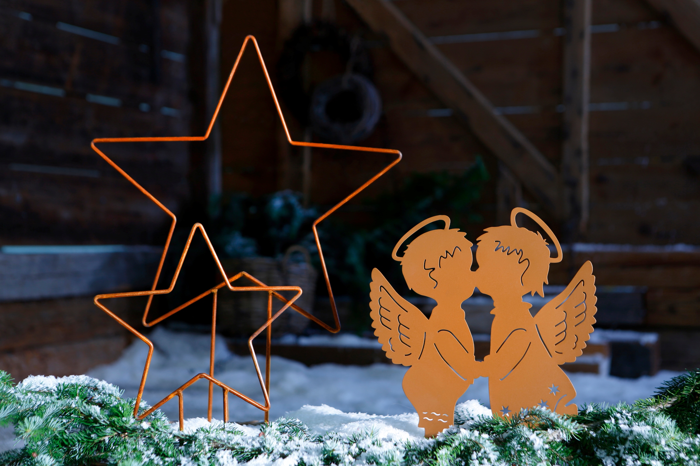 Home affaire Engelfigur »Angel Garden, Weihnachtsdeko aussen«,  Gartenstecker aus Metall in Rost-Optik bequem kaufen