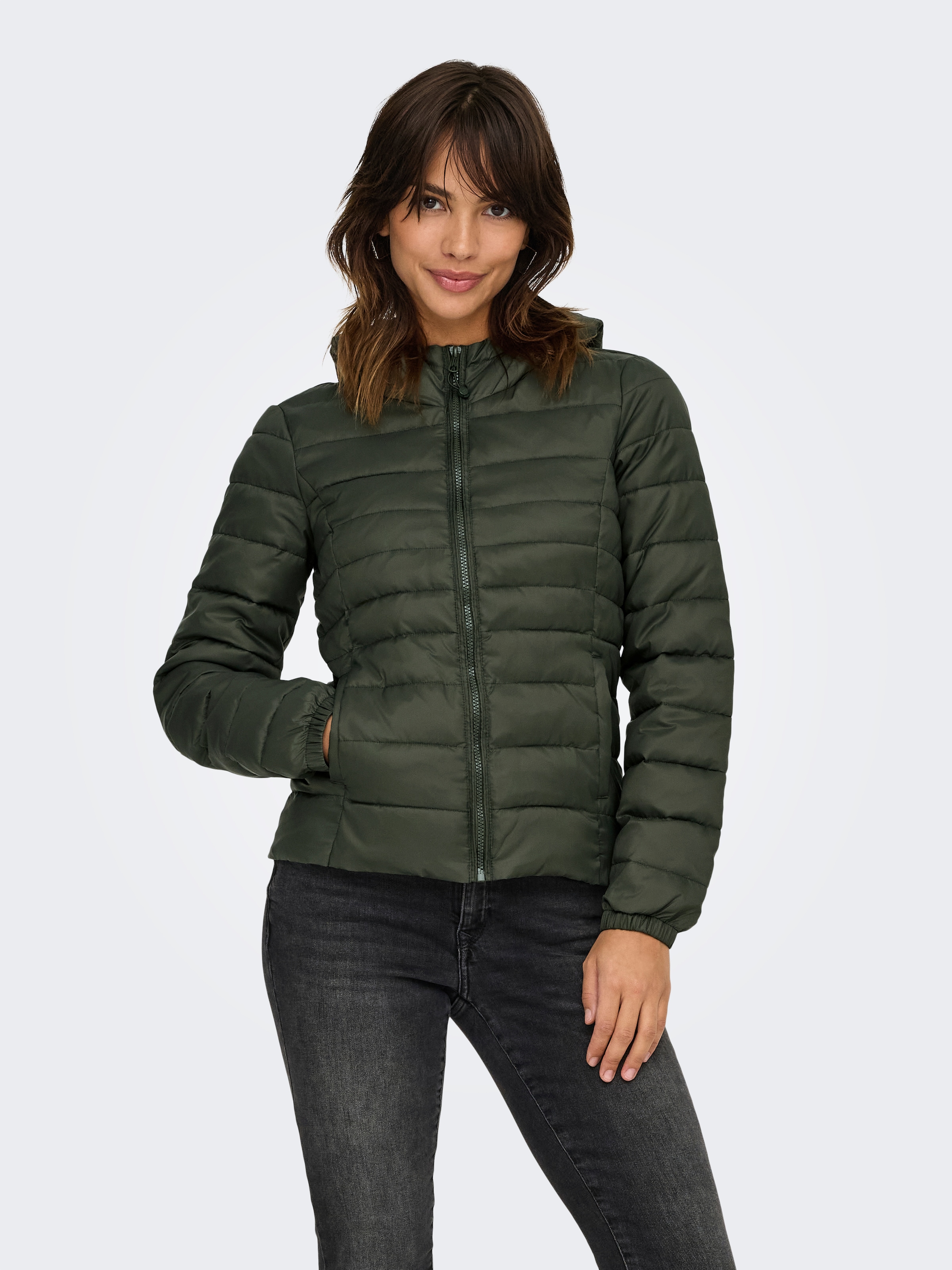 ONLY Steppjacke »ONLTAHOE HOOD JACKET OTW NOOS«, mit Kapuze, in modisch kurzer Form