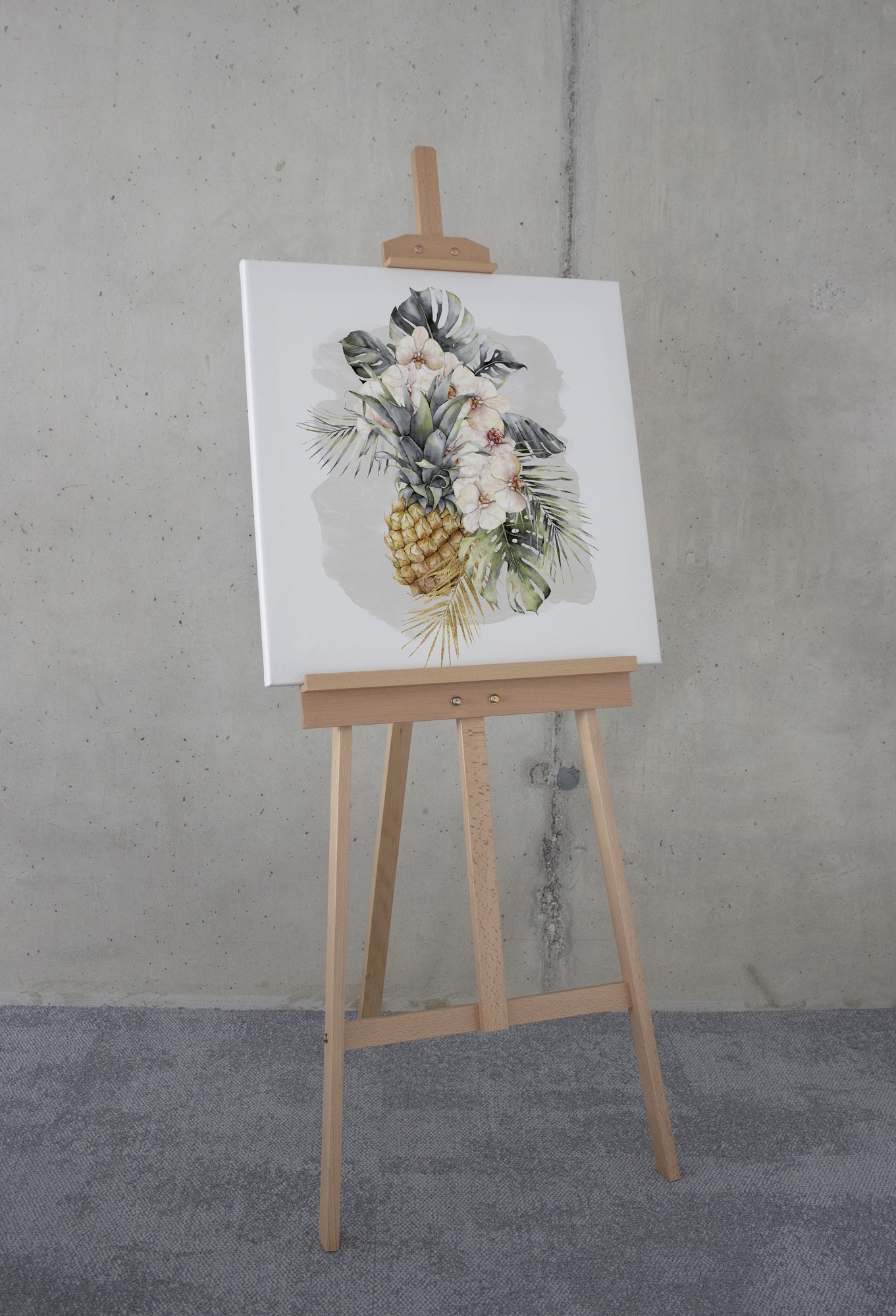 Komar Tableau sur toile »Ananas Mûr - Grösse 60 x 60 cm« 1 cuis tlg. Keilrahmenbild mi Echtholzrahmen