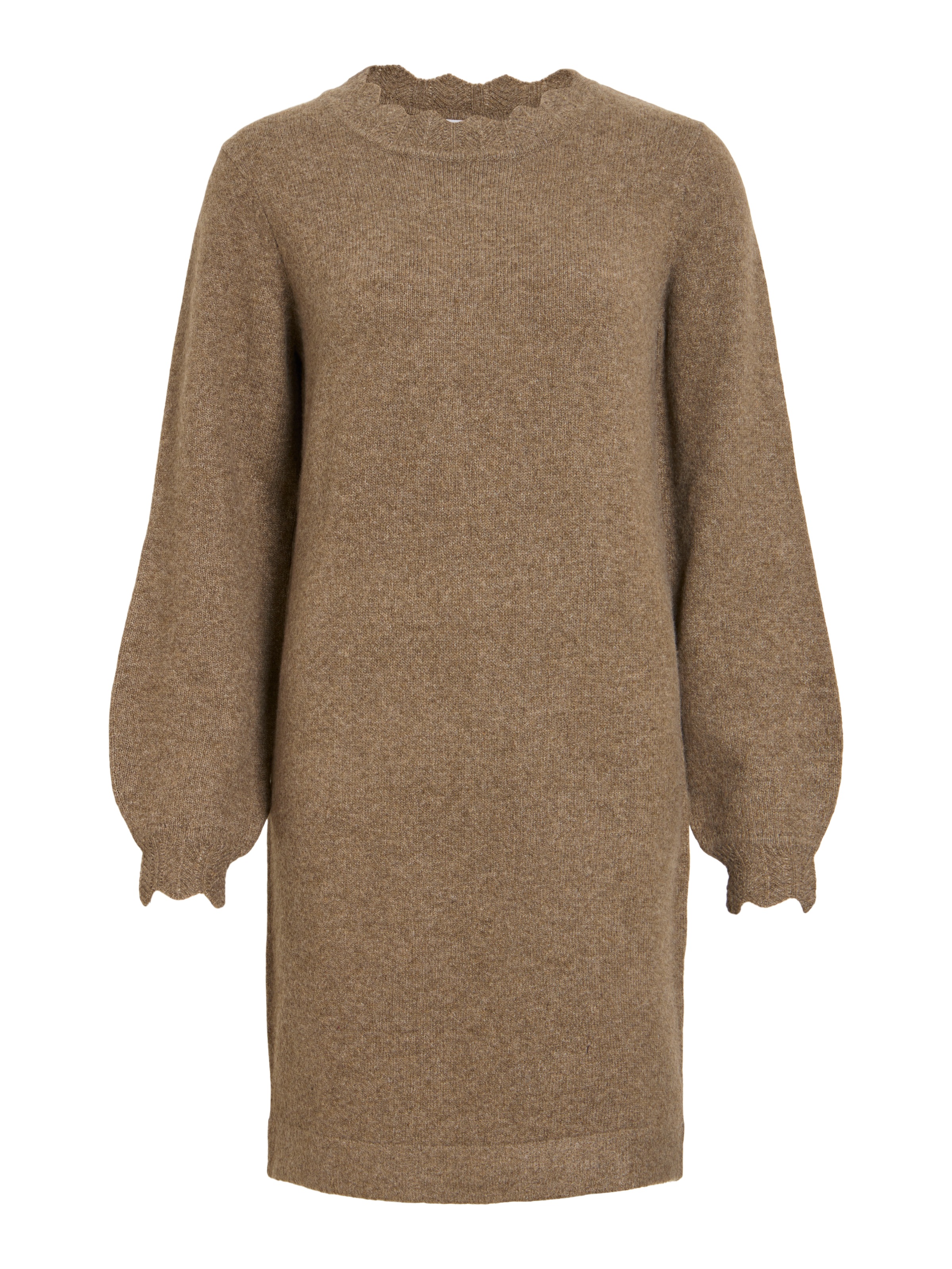 Vila Robe en tricot »VINIKOLINA O-NECK L/S KNIT DRESS - NOOS« mélange de matériaux, coupe régulière