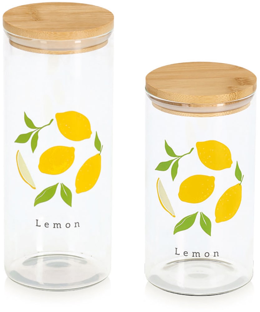 Image of Zeller Present Vorratsglas ""Lemon" m. Bambusdeckel" luftdicht, schützt vor Feuchtigkeit, 850 ml