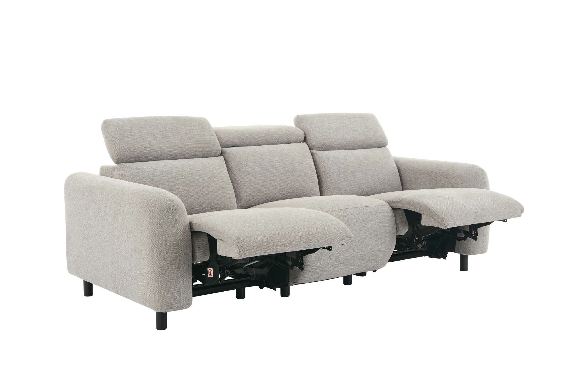 GOODproduct 3-places »SKAANE Struktur-Sofa, 229 cm, manuelle-u. elektrische Relaxfunktion« Fonction relaxation sur 2 sièges, dossier réglable, rembourrage à ressorts