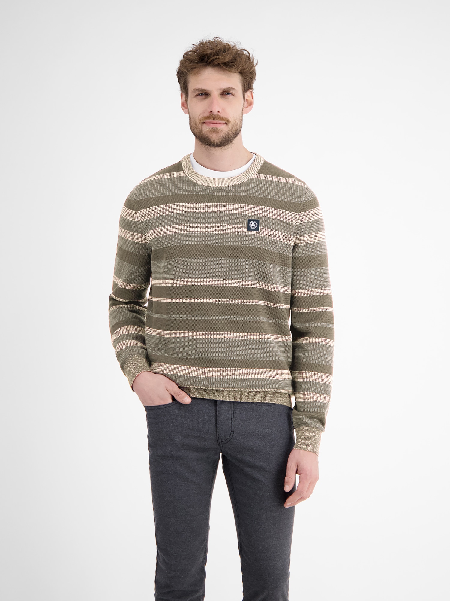 Image of LERROS Strickpullover "Gestreifter Strickpullover"