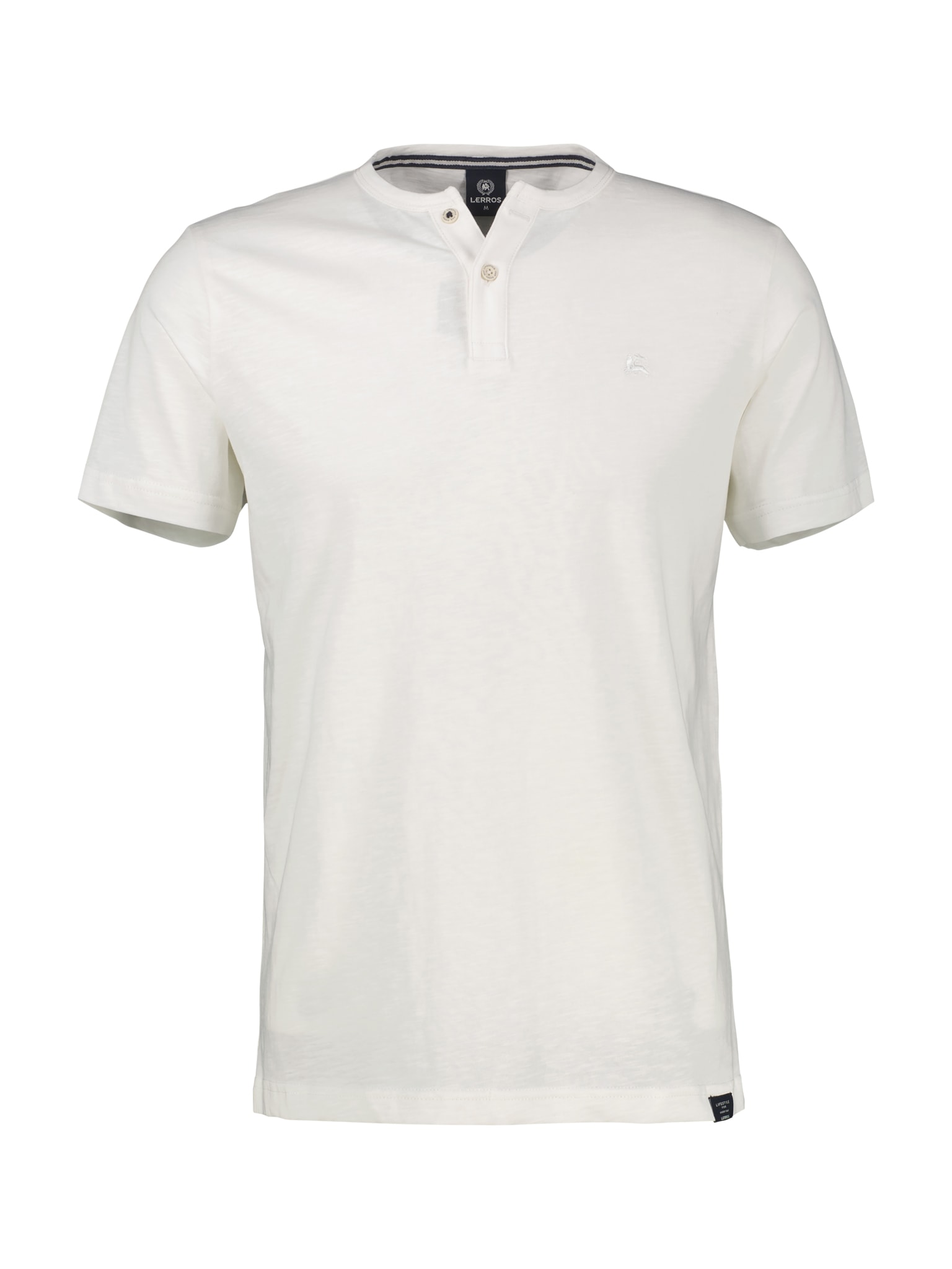 LERROS Kurzarmshirt mit Serafino-Kragen