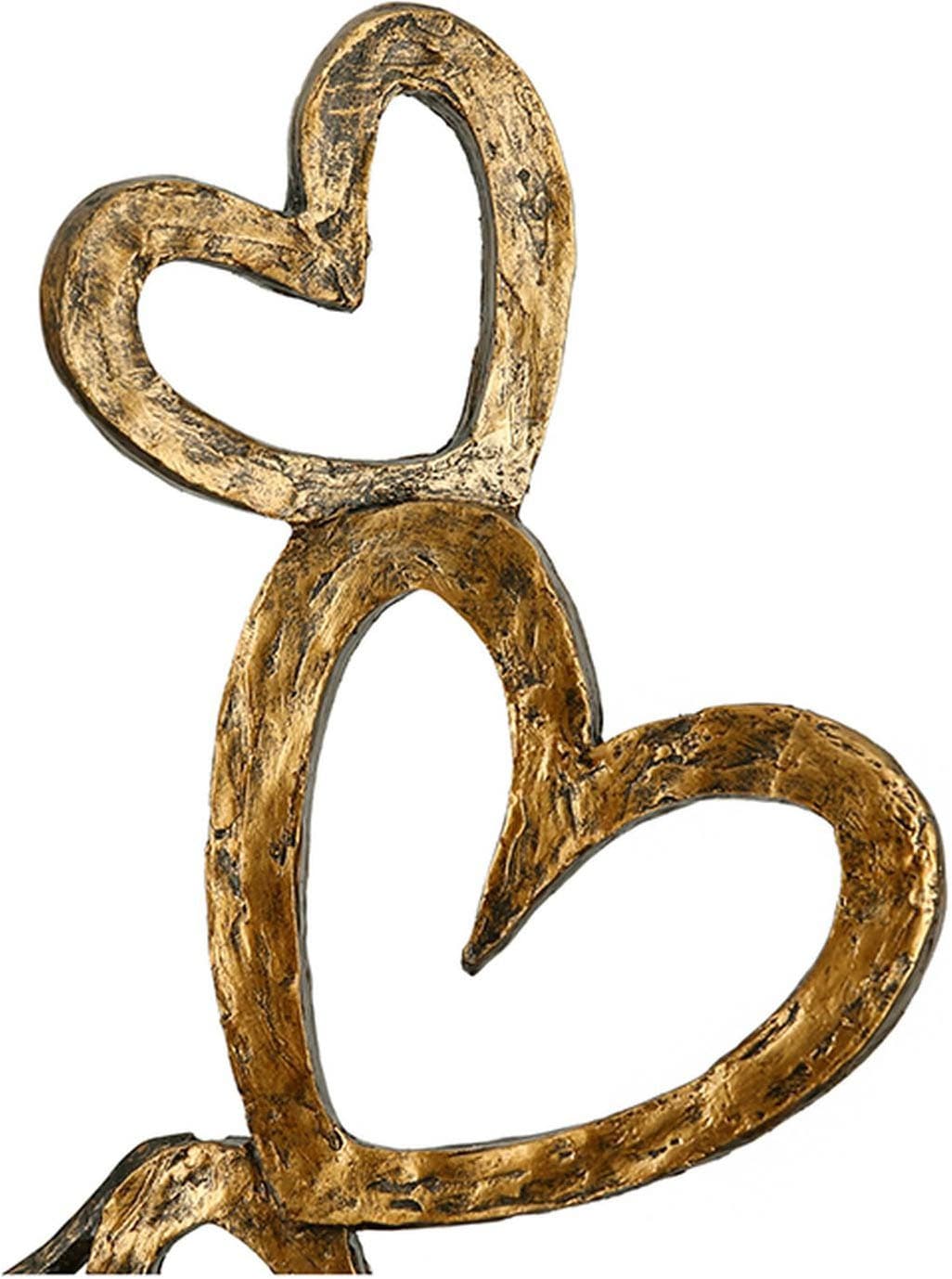 Casablanca by Gilde Figurine de décoration »Skulptur Herz auf Herz, gold/schwarz« Objet déco, hauteur 41, salon